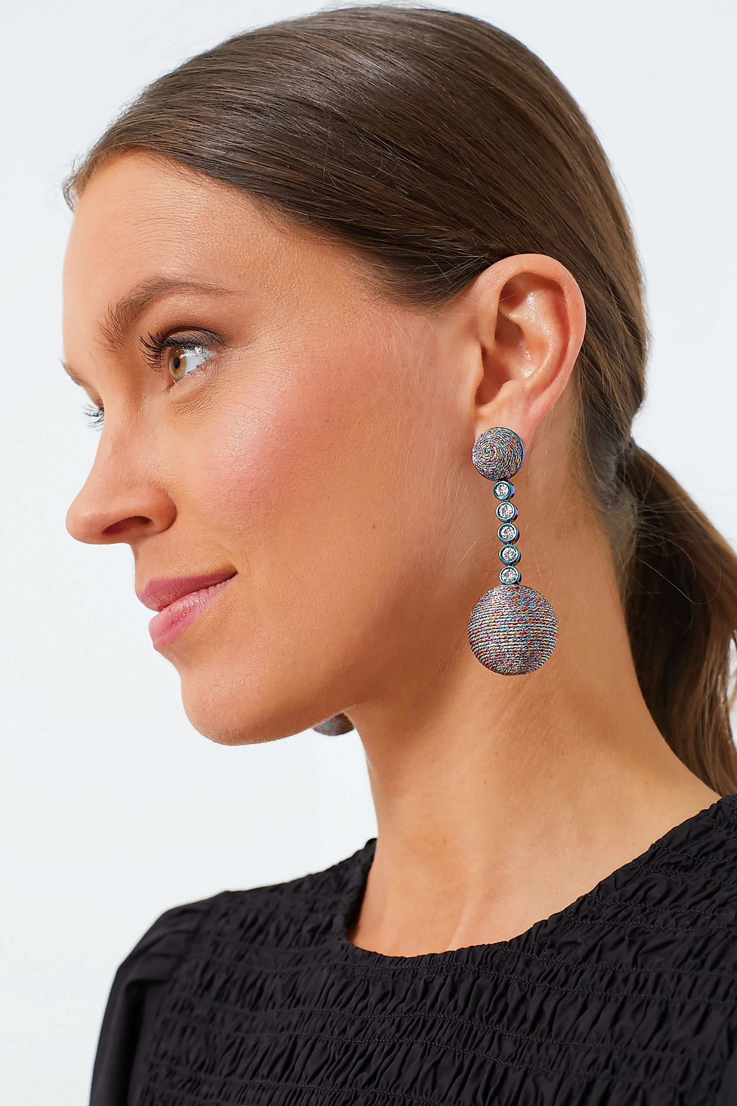 Chrome Drop Lantern Earrings sold by Tuckernuck product image thumbnail 4