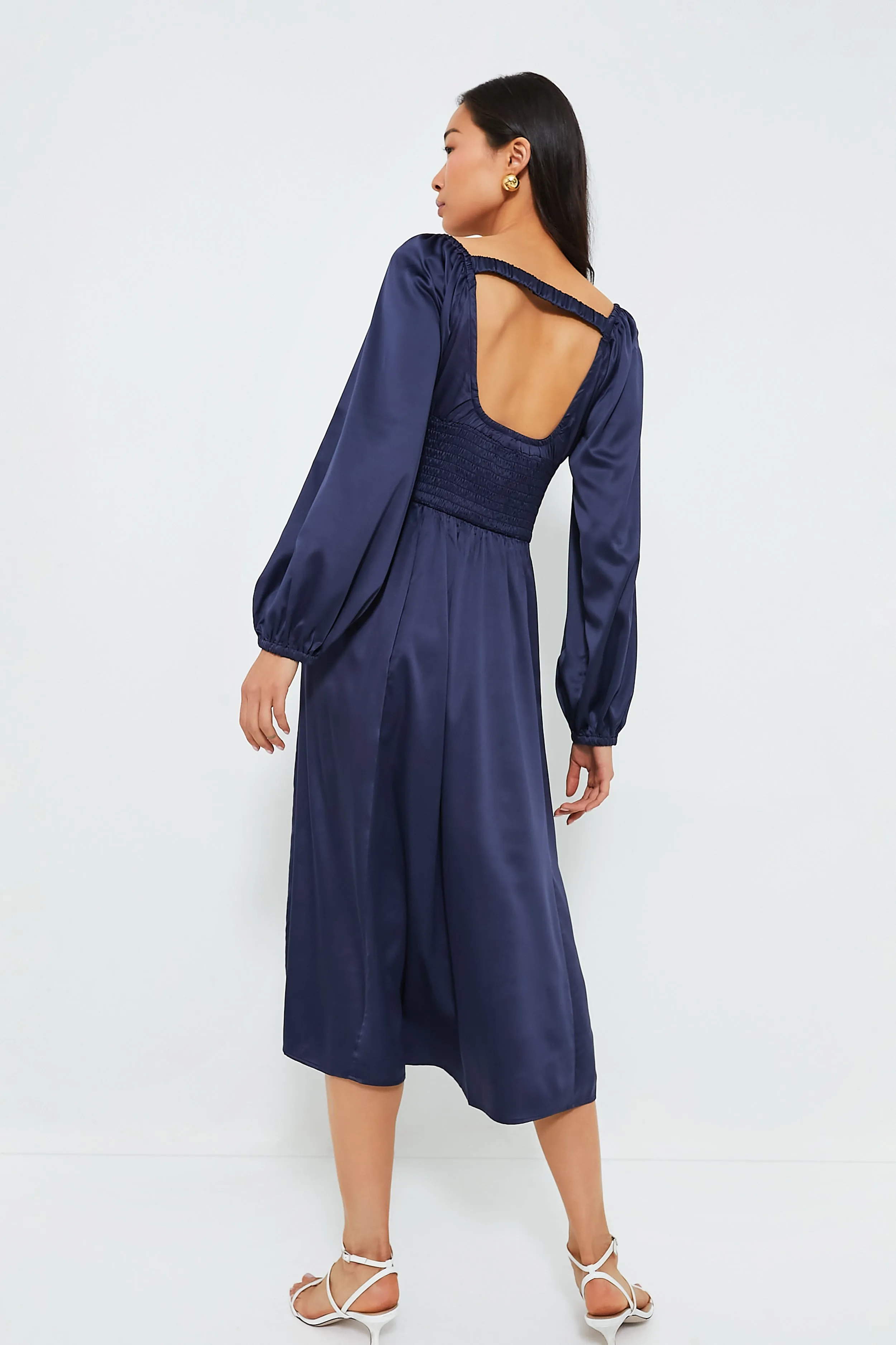 Navy Nala Midi Dress sold by Tuckernuck product image thumbnail 4