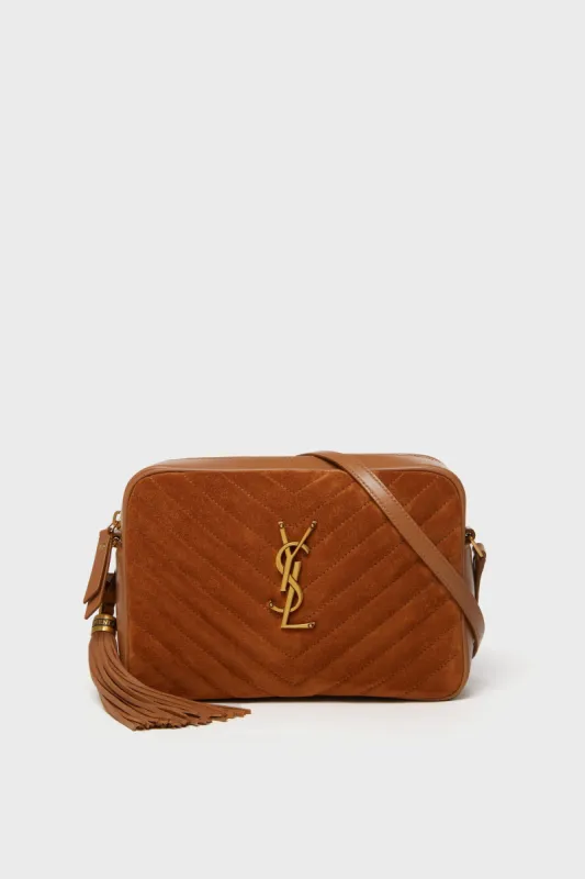 Saint Laurent Cinnamon Suede Medium Lou Satchel Bag made by Tuckernuck
