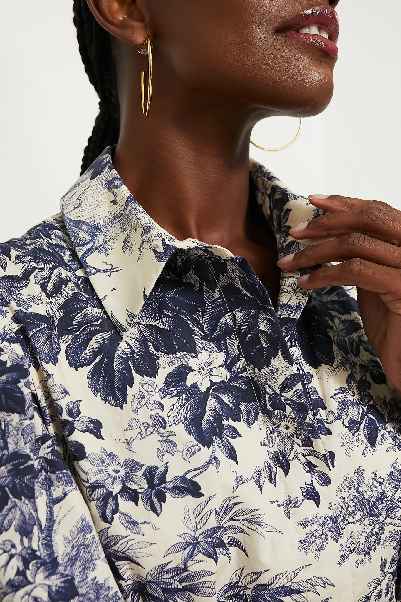 Navy Toile Mini Delaney Dress | Parallel