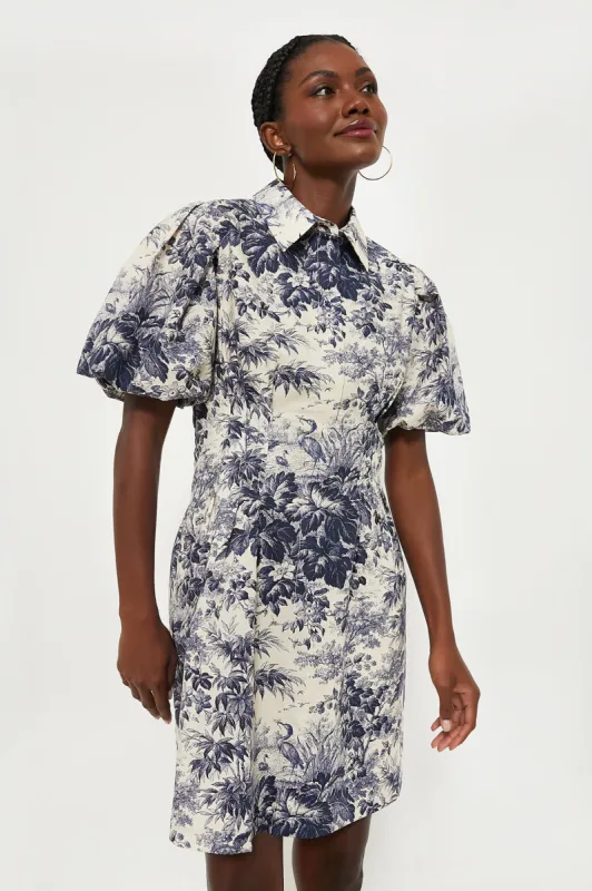 Navy Toile Mini Delaney Dress sold by Tuckernuck