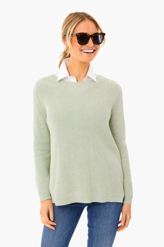 Pistachio Emma Shaker Sweater sold by Tuckernuck