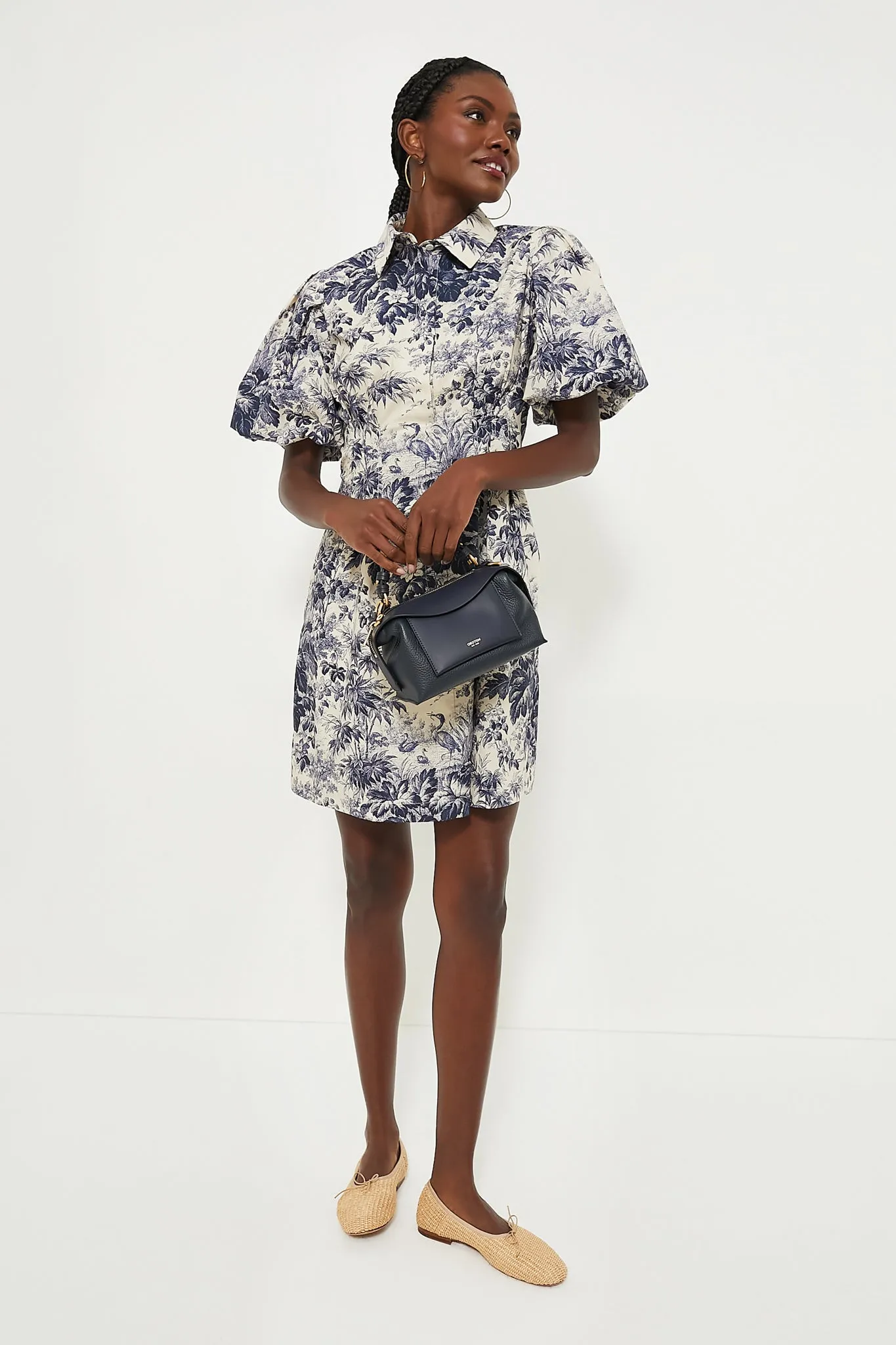 Navy Toile Mini Delaney Dress | Parallel