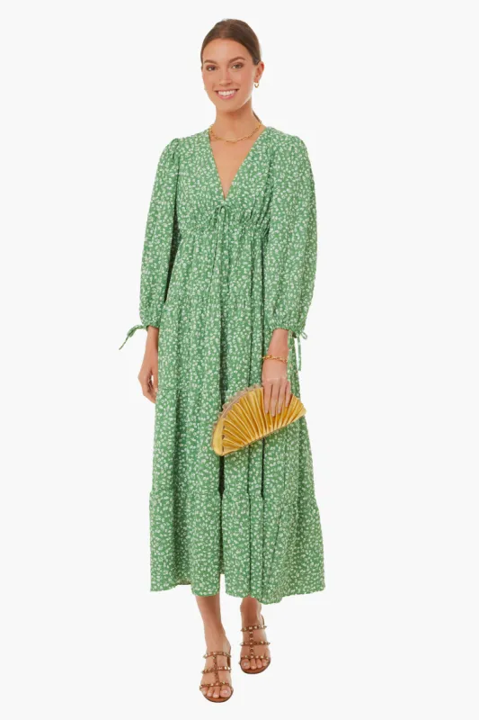 Green Ditsy Floral Mila Midi Dress sold by Tuckernuck