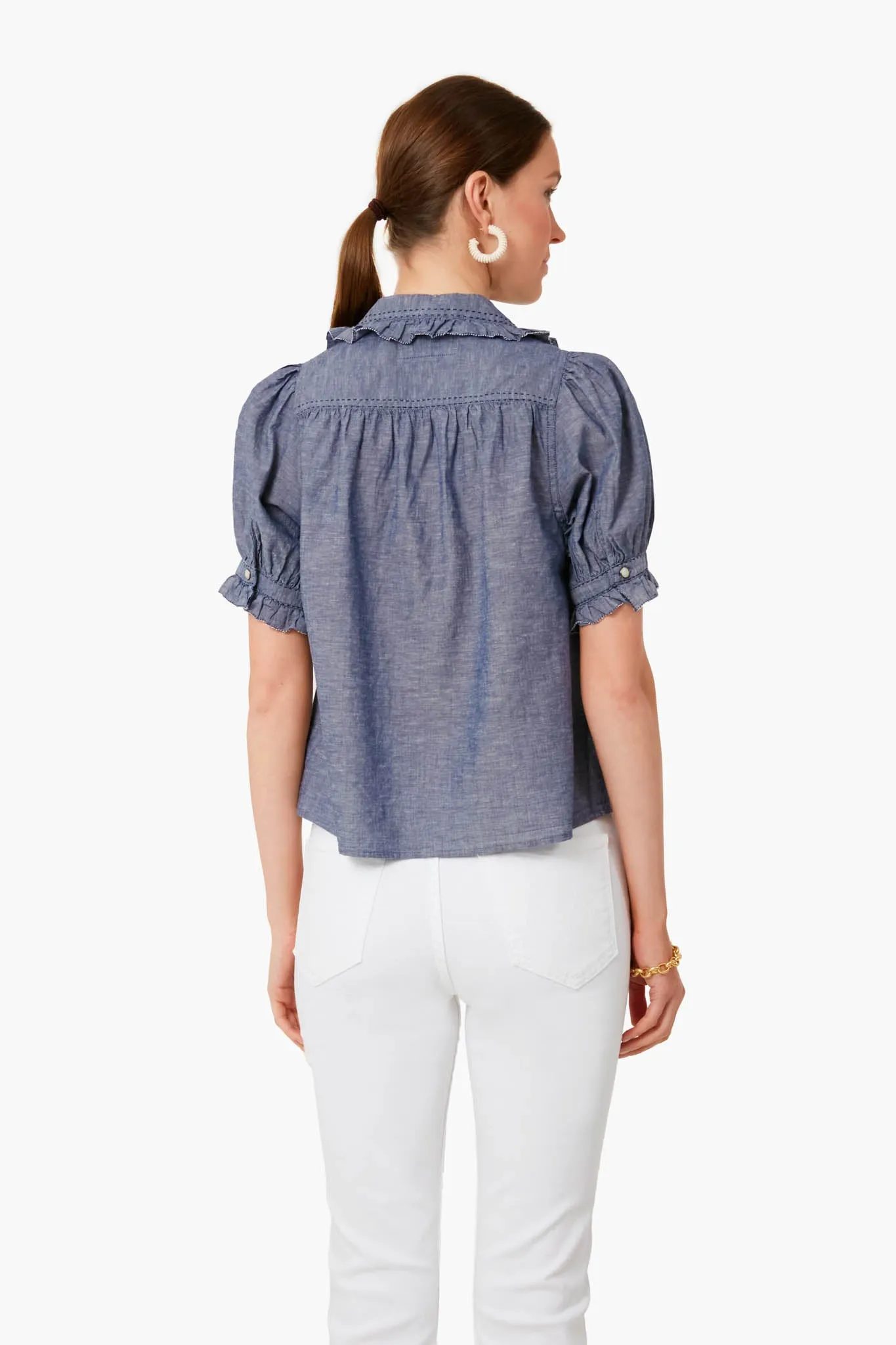 Navy Chambray The Fern Top sold by Tuckernuck product image thumbnail 4