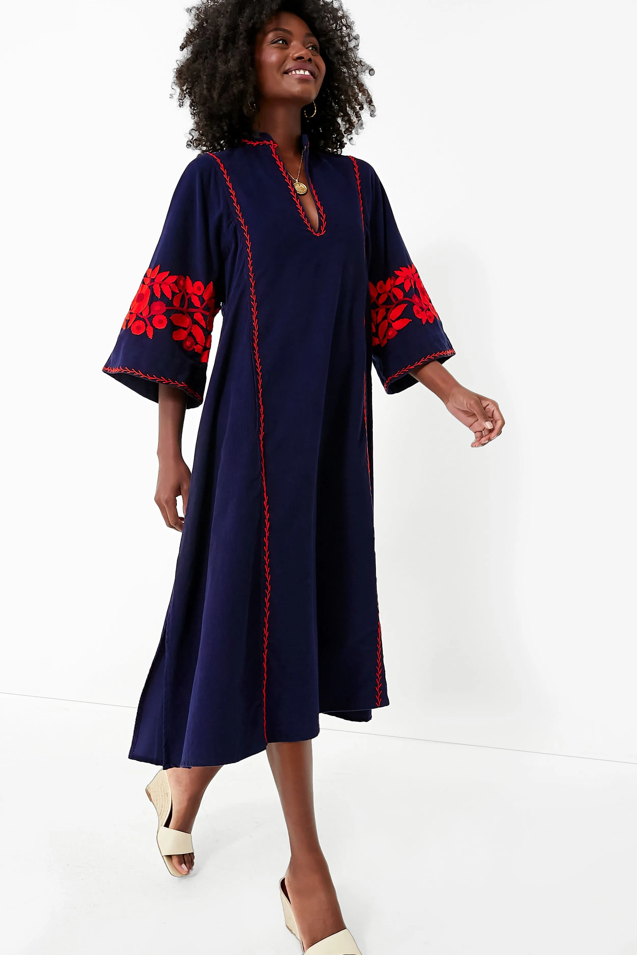 Navy and Red Rachel Midi Dress sold by Tuckernuck product image thumbnail 2