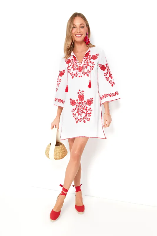 White and Red Vani Dress sold by Tuckernuck