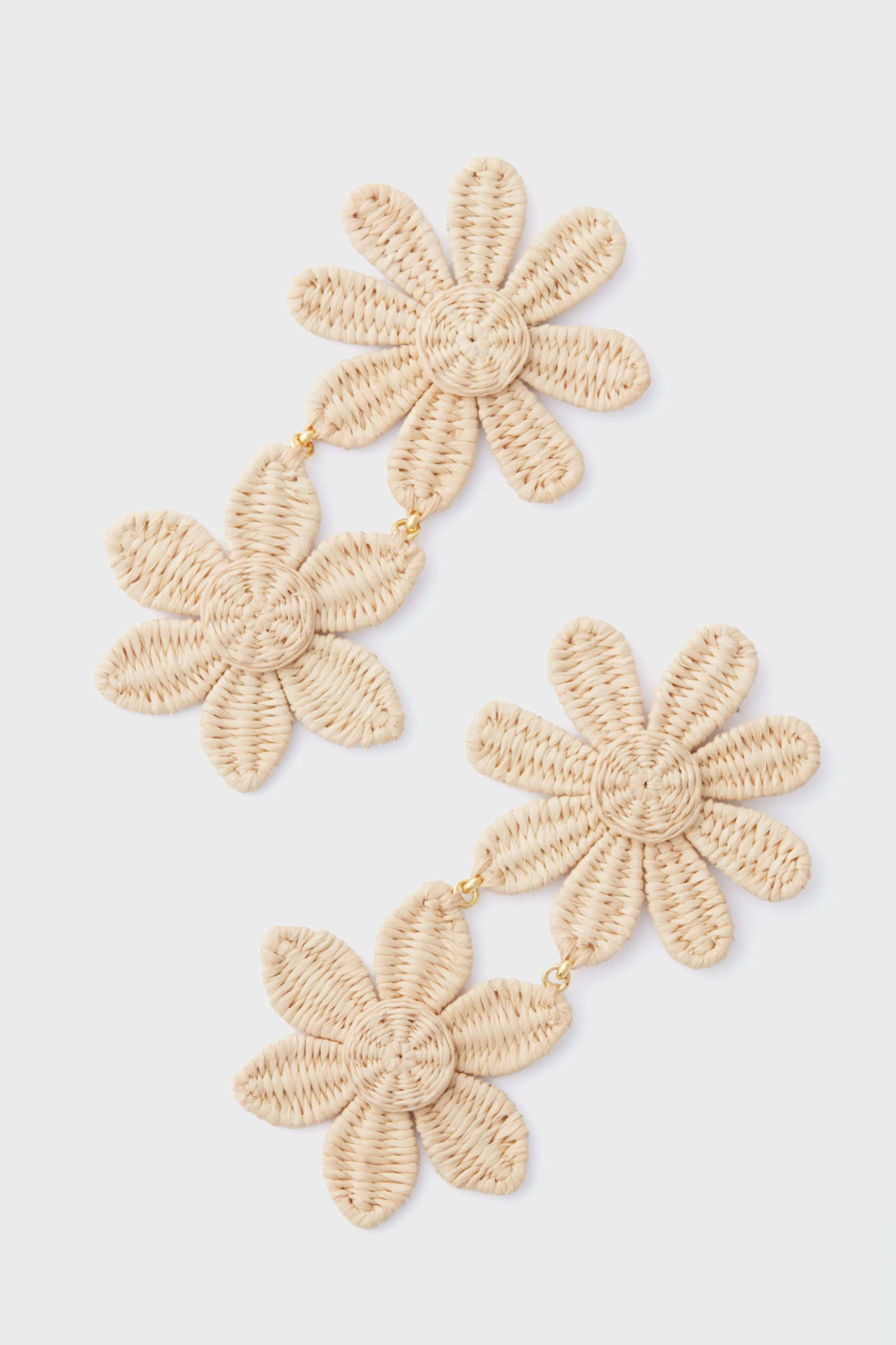 Raffia Double Flower Shannon Earrings sold by Tuckernuck