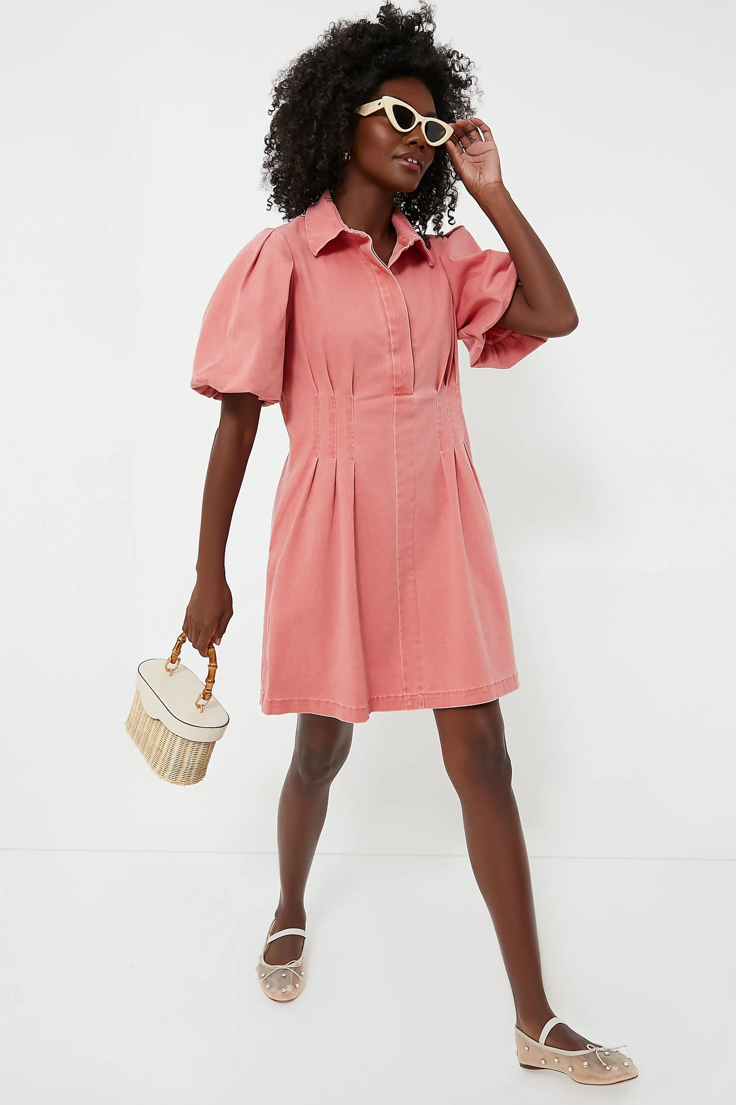 Nantucket Red Stretch Twill Mini Delaney Dress sold by Tuckernuck product image thumbnail 3