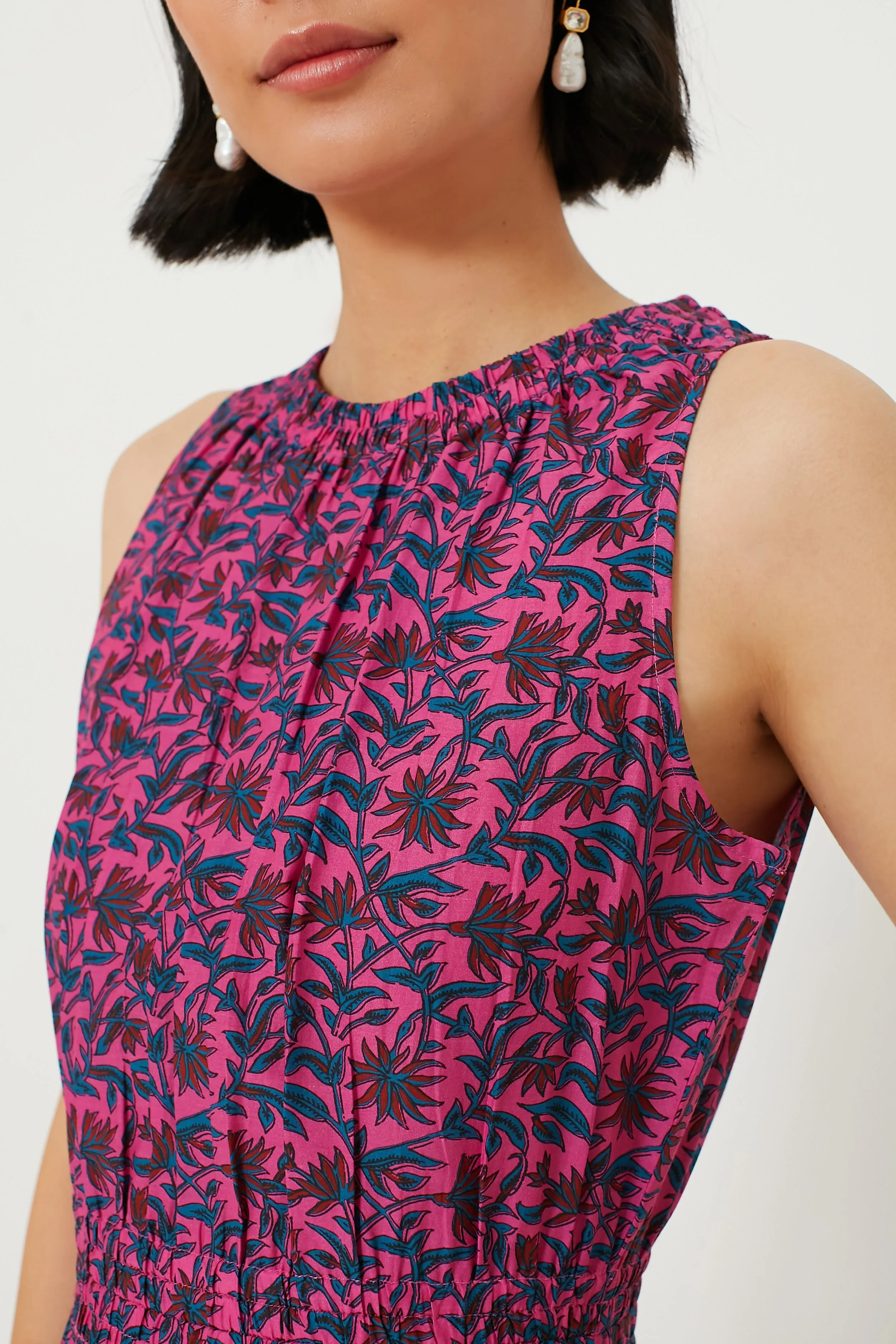 Palm Floral Fuchsia Bali Tank Dress sold by Tuckernuck product image thumbnail 5