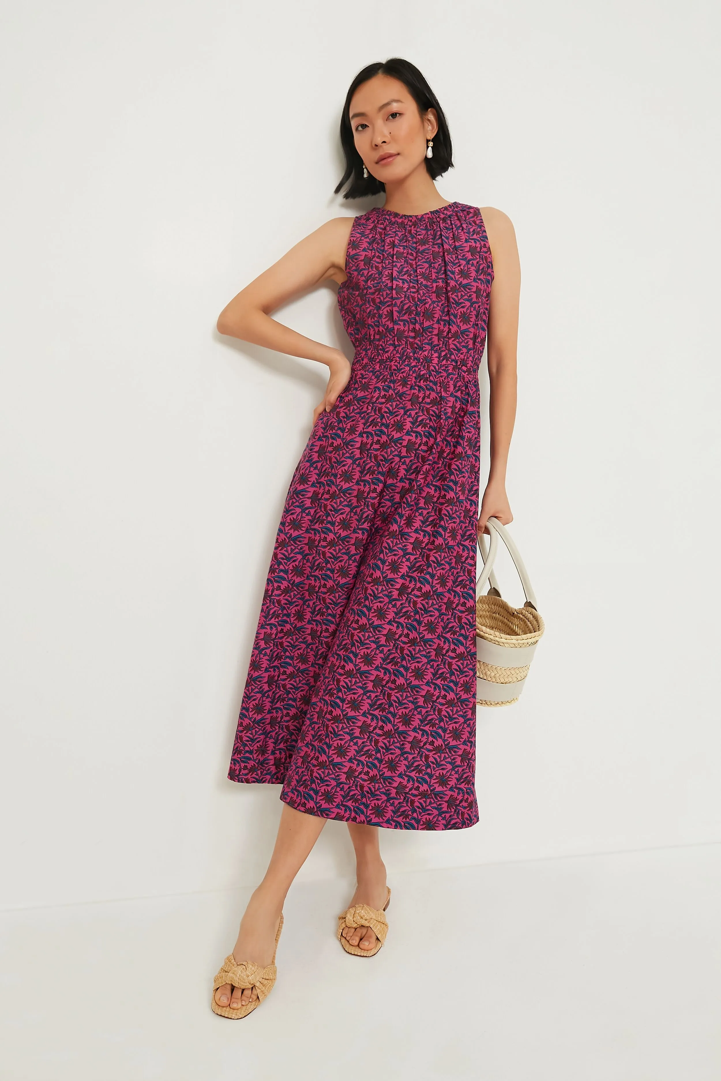 Palm Floral Fuchsia Bali Tank Dress sold by Tuckernuck product image thumbnail 2