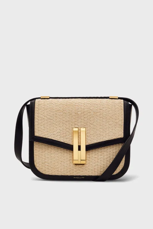 Black Natural Raffia Vancouver Bag made by DeMellier