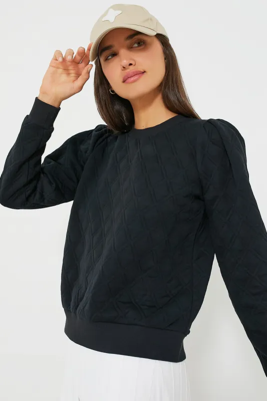 Black Puff Sleeve Campbell Pullover sold by Tuckernuck