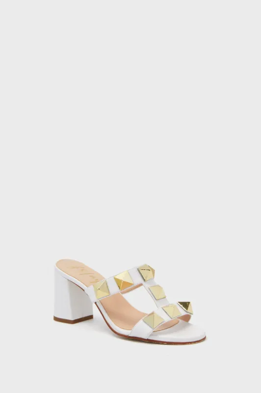 Studded White Adel Heels sold by Tuckernuck