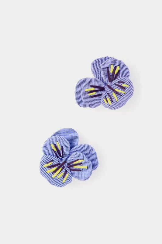 Lilac Pansy Studs sold by Tuckernuck