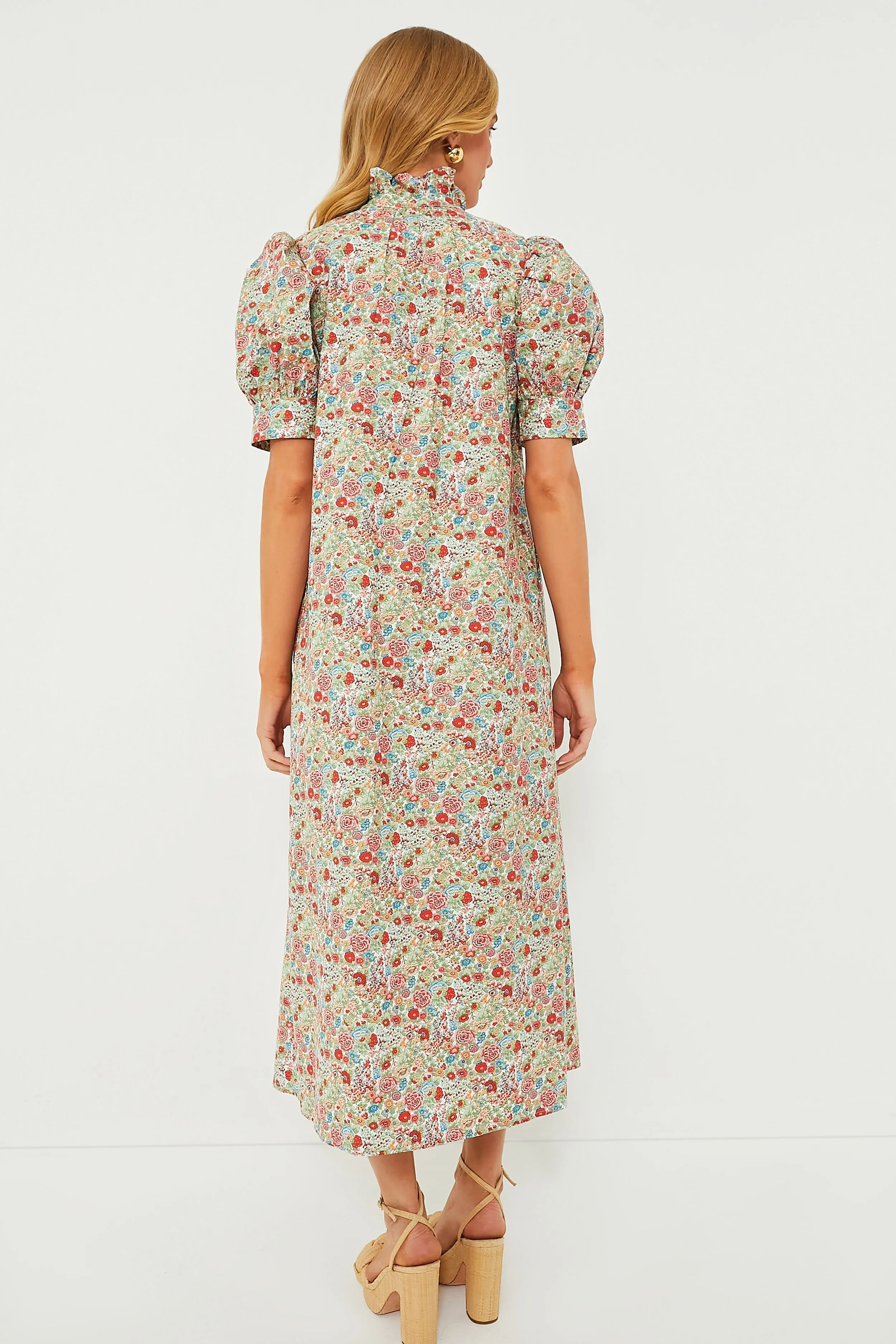 Red Floral Ruffle Collar Louisa Midi Dress sold by Tuckernuck product image thumbnail 5