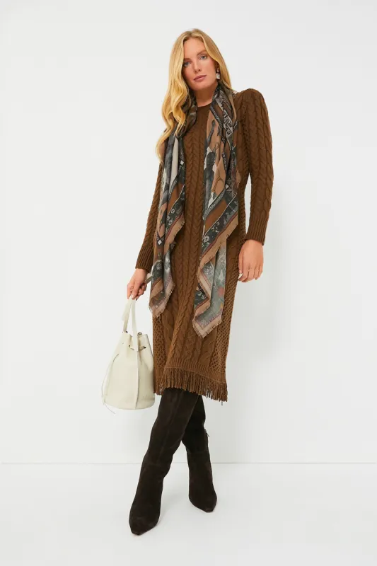 Brown Freya Fringe Sweater Dress made by Tuckernuck