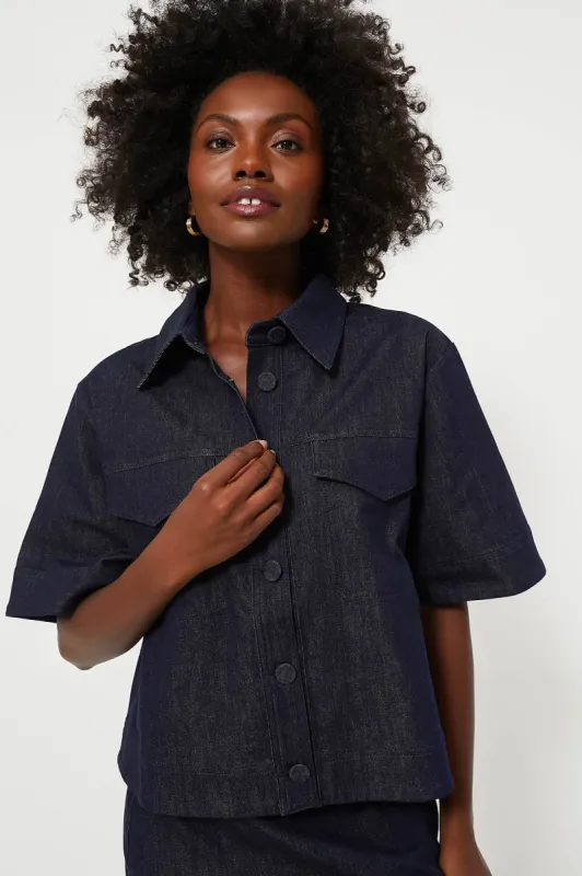 Navy Denim Tessa Top made by Tuckernuck