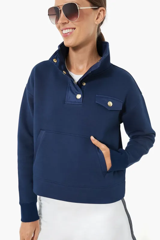 Navy Snap Neck Bailey Pullover sold by Tuckernuck