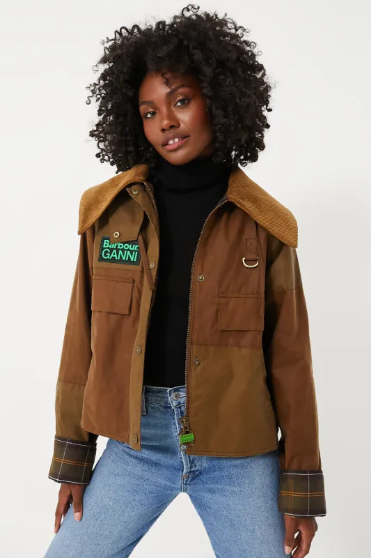Tan Sand Barbour Ganni Block Spey Jacket sold by Tuckernuck
