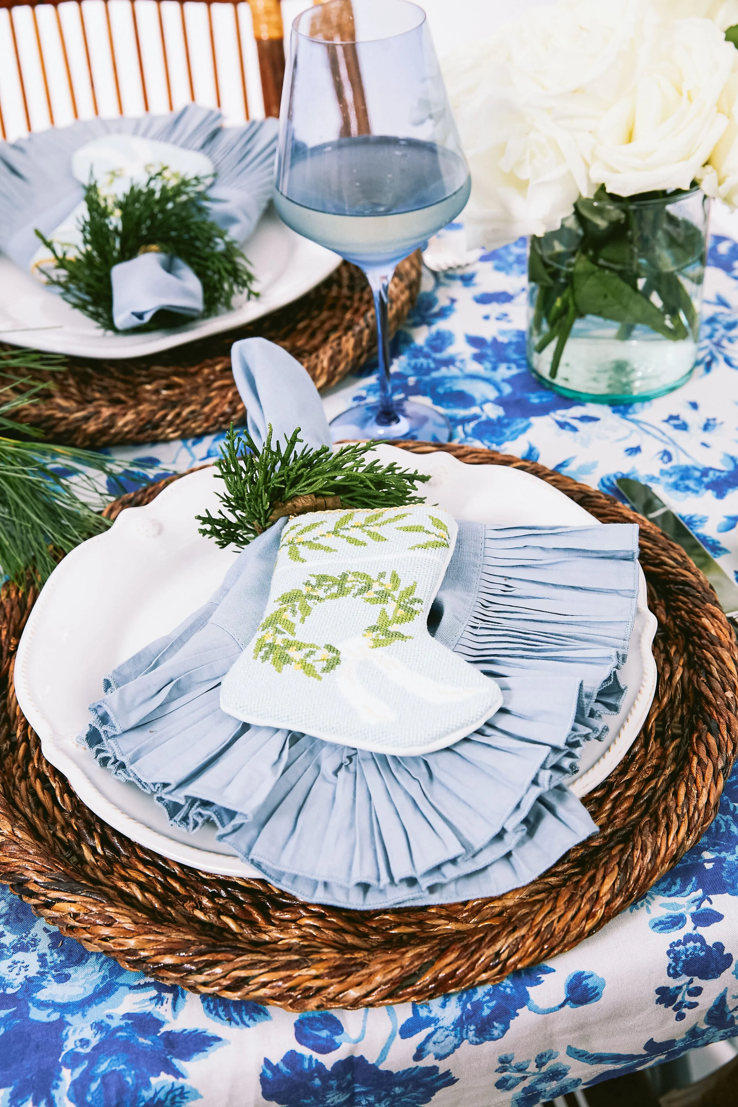 Fig and Dove Warm Welcome Wreath Mini Stocking sold by Tuckernuck product image thumbnail 3