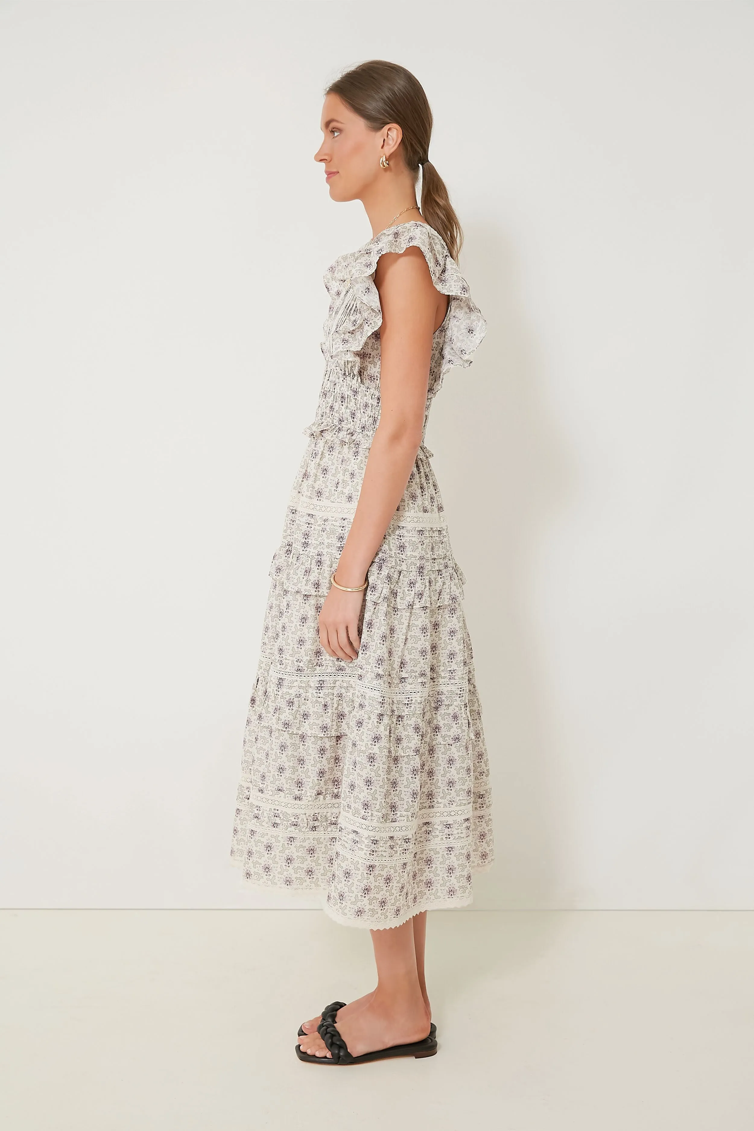 Lilac Yvonne Print Flutter Sleeve Dress sold by Tuckernuck product image thumbnail 3