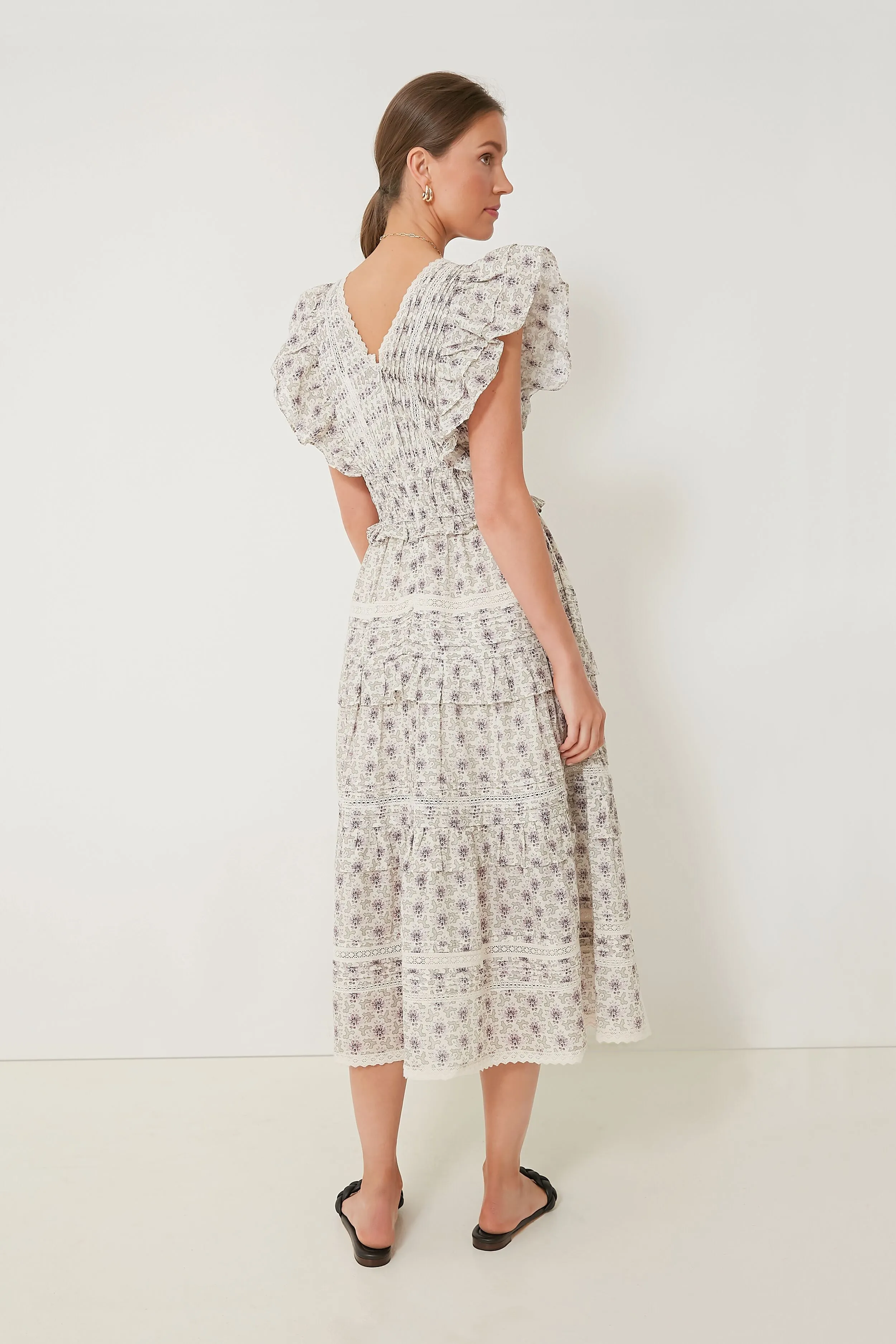 Lilac Yvonne Print Flutter Sleeve Dress sold by Tuckernuck product image thumbnail 4