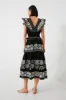 Black Beck Embroidery Flutter Sleeve V-Neck Dress sold by Tuckernuck