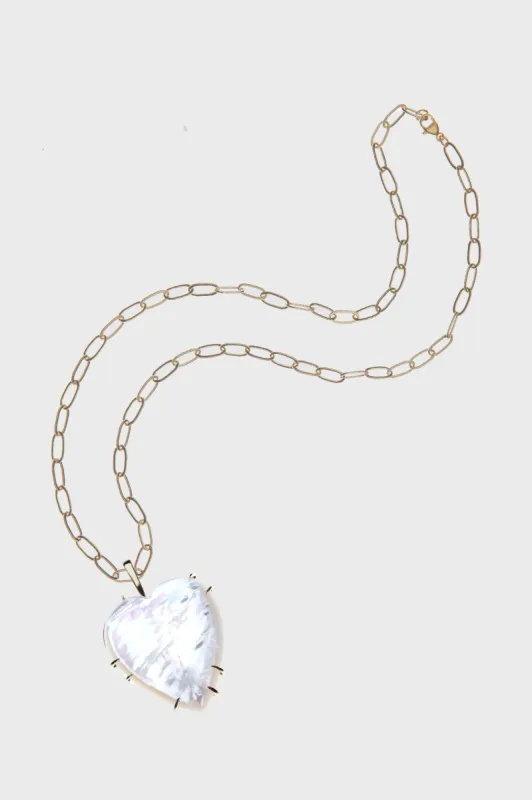 LOVE Carry Your Heart Pendant Necklace in Mother of Pearl sold by Tuckernuck