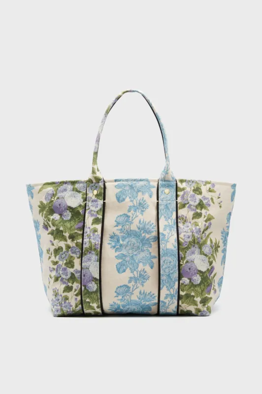 Blue Floral Stripe Giant Trop Avion sold by Tuckernuck