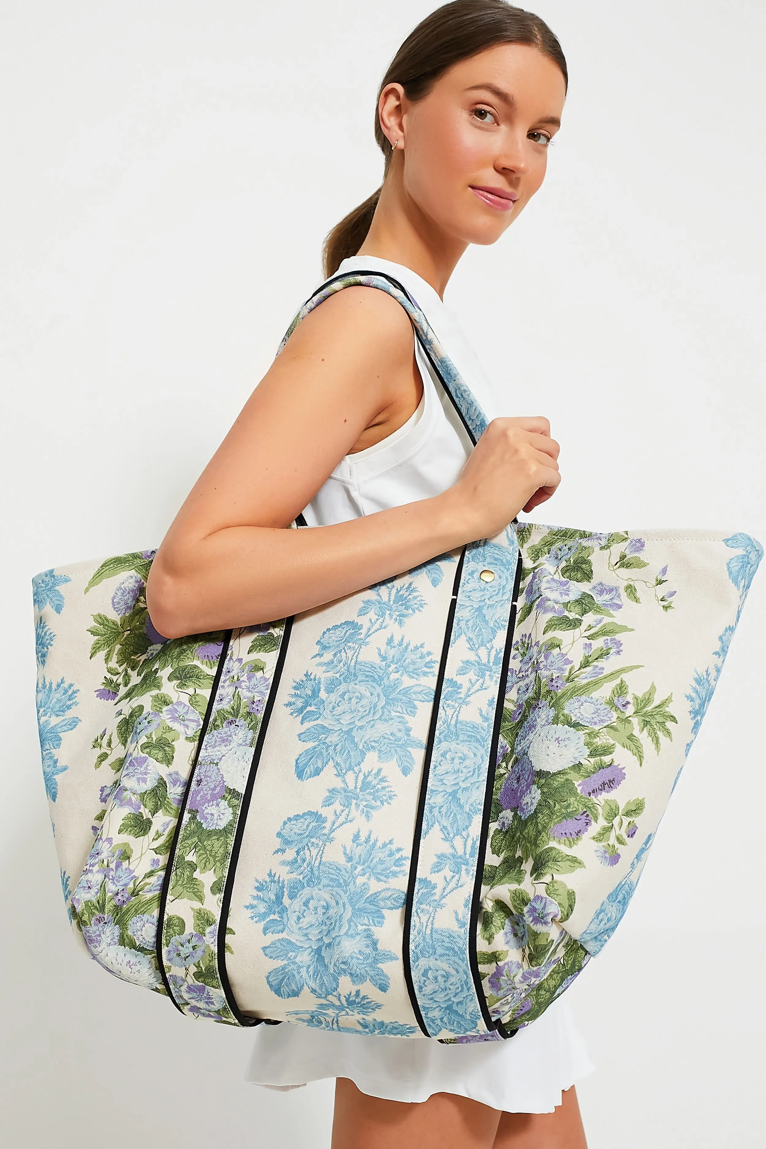 Blue Floral Stripe Giant Trop Avion sold by Tuckernuck product image thumbnail 2