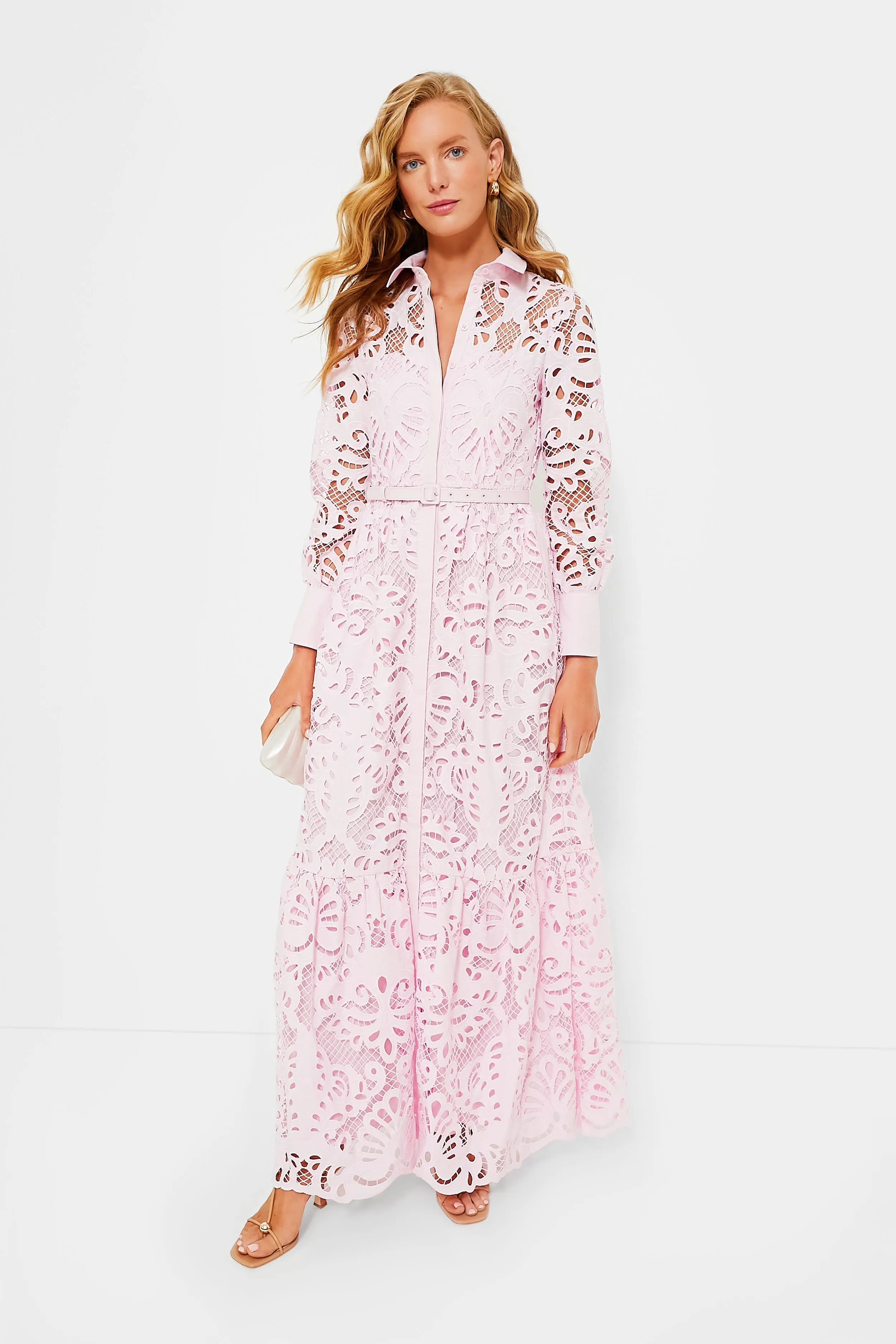 Pink Cotton Lace Maxi Dress sold by Tuckernuck product image thumbnail 2