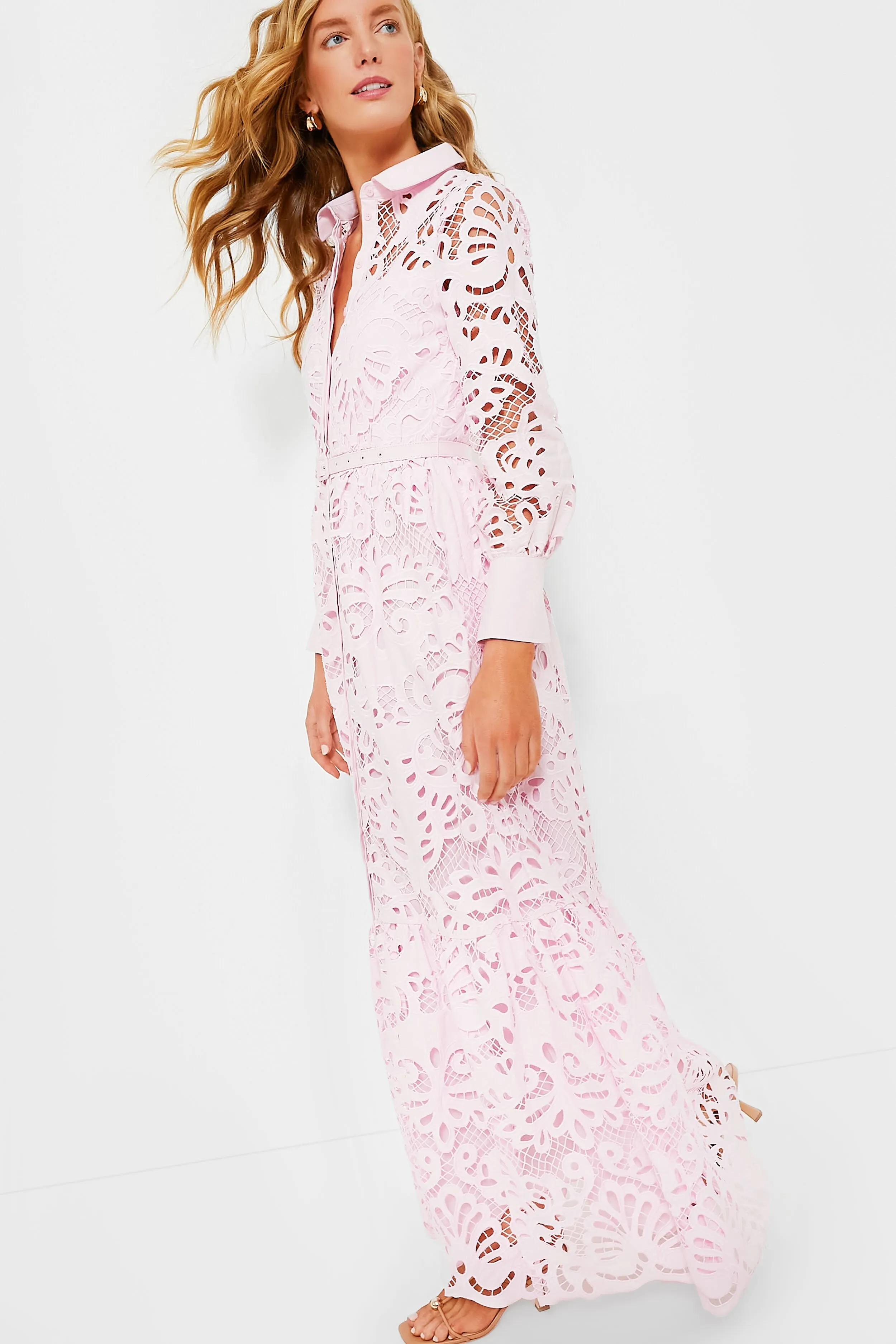 Pink Cotton Lace Maxi Dress sold by Tuckernuck product image thumbnail 3