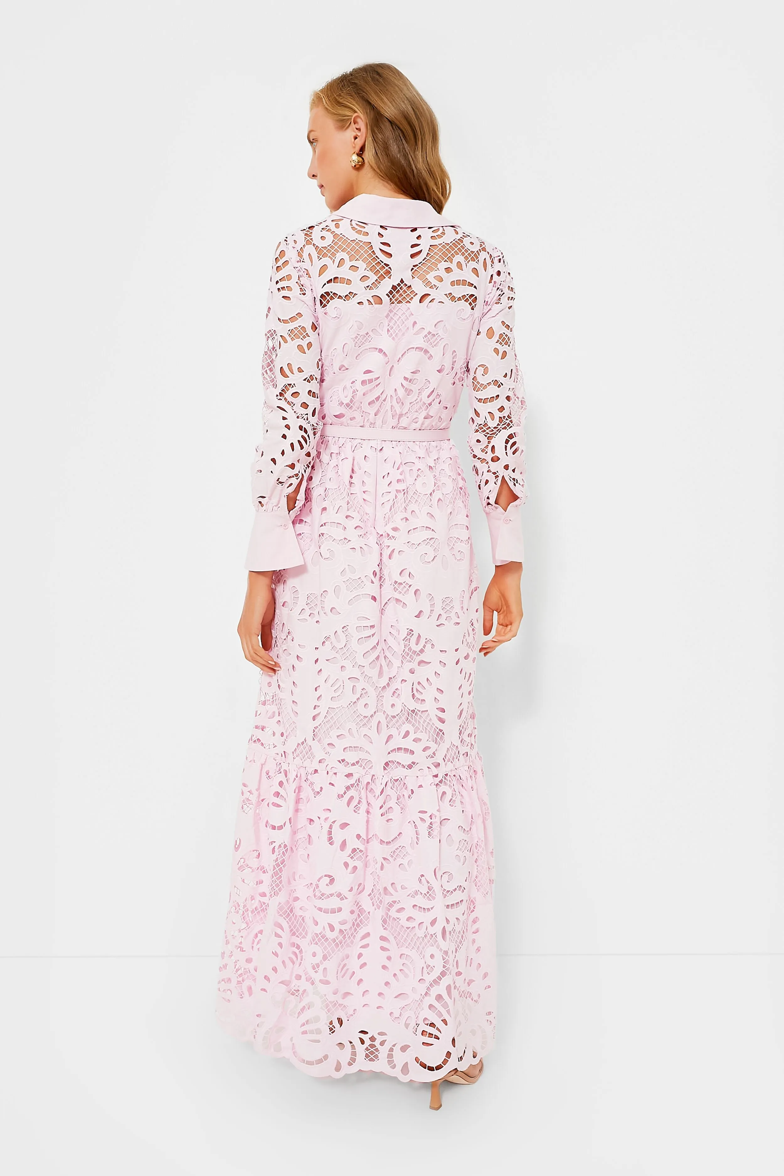 Pink Cotton Lace Maxi Dress sold by Tuckernuck product image thumbnail 4