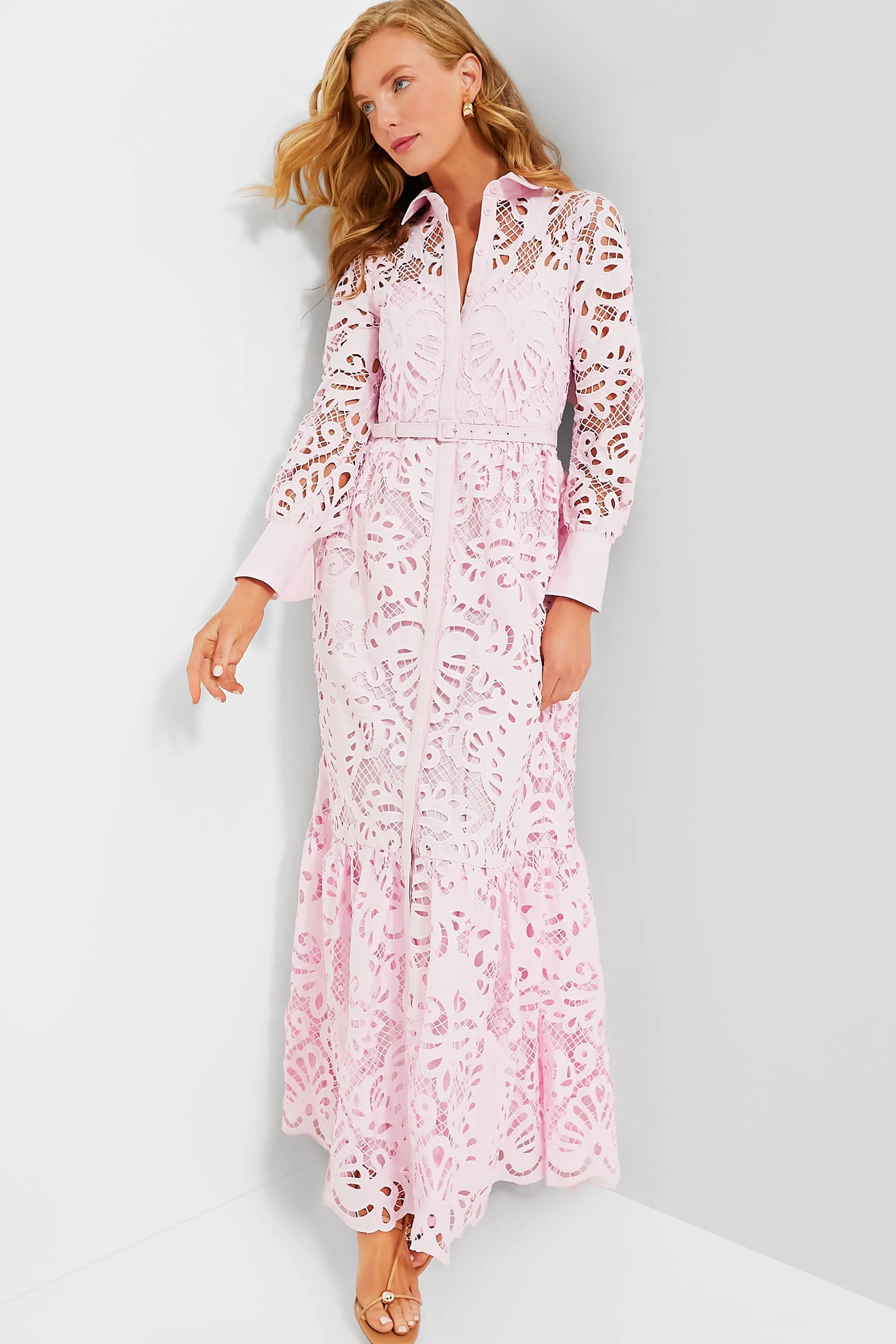 Pink Cotton Lace Maxi Dress sold by Tuckernuck
