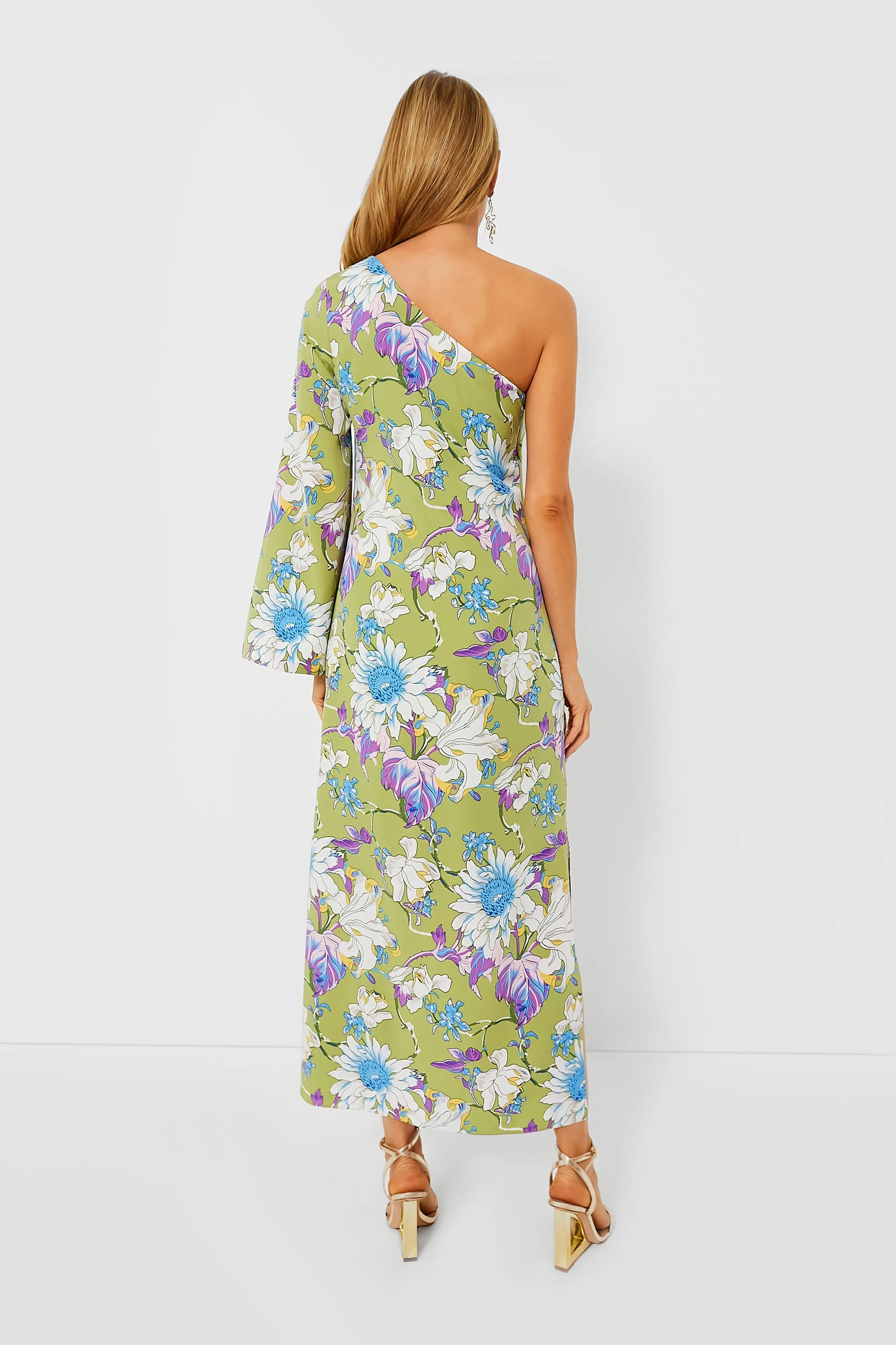 Green Floral One Shoulder Odelia Maxi Dress sold by Tuckernuck product image thumbnail 3