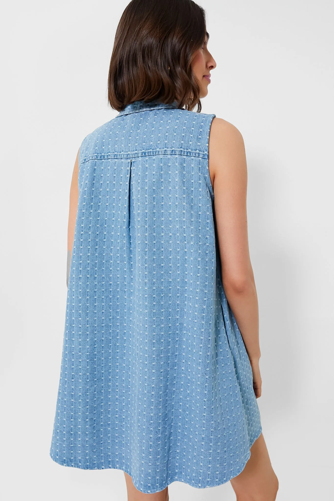 Light Wash Denim Dot Sleeveless Charlie Dress sold by Tuckernuck product image thumbnail 4