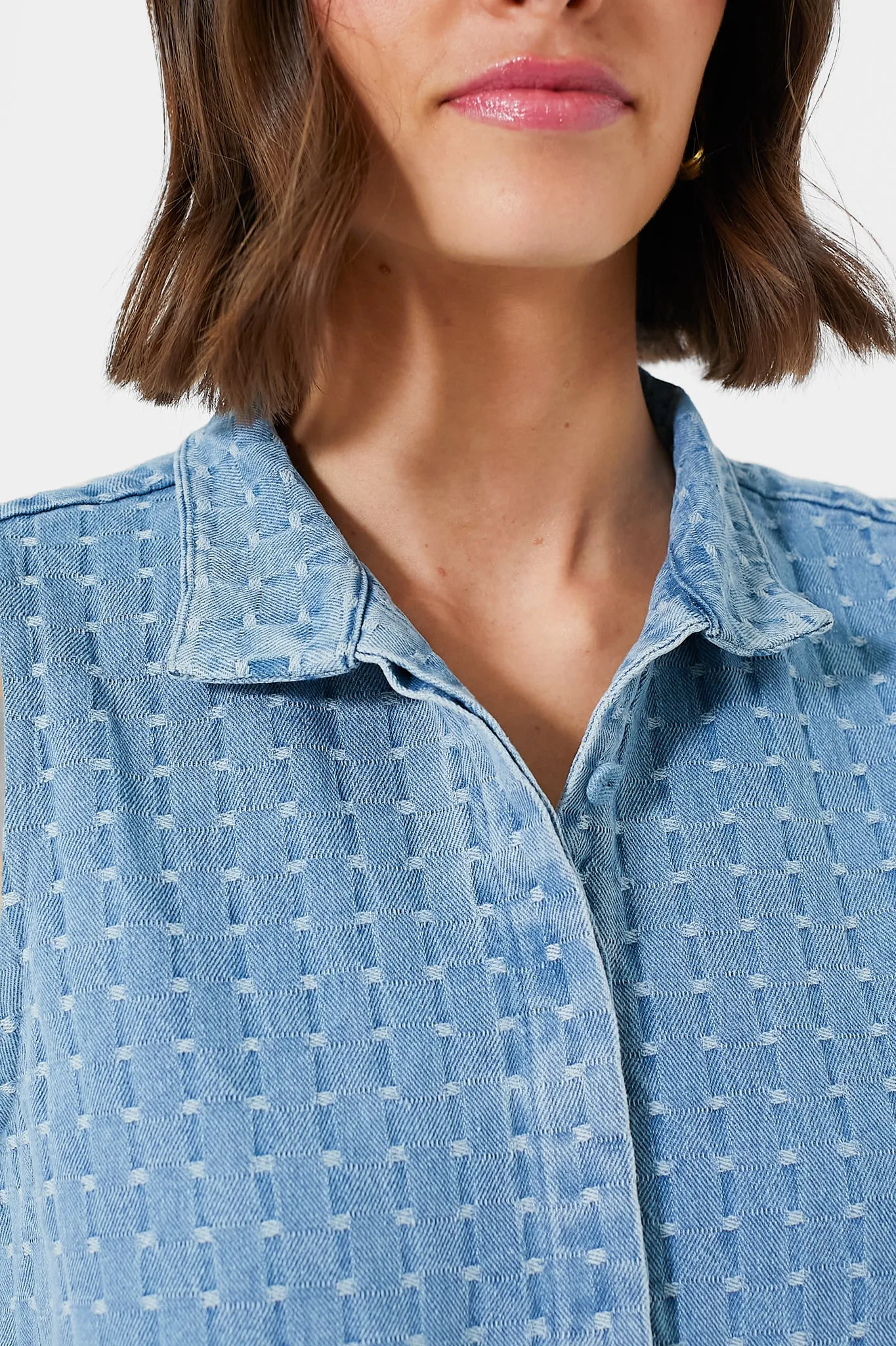 Light Wash Denim Dot Sleeveless Charlie Dress sold by Tuckernuck product image thumbnail 5