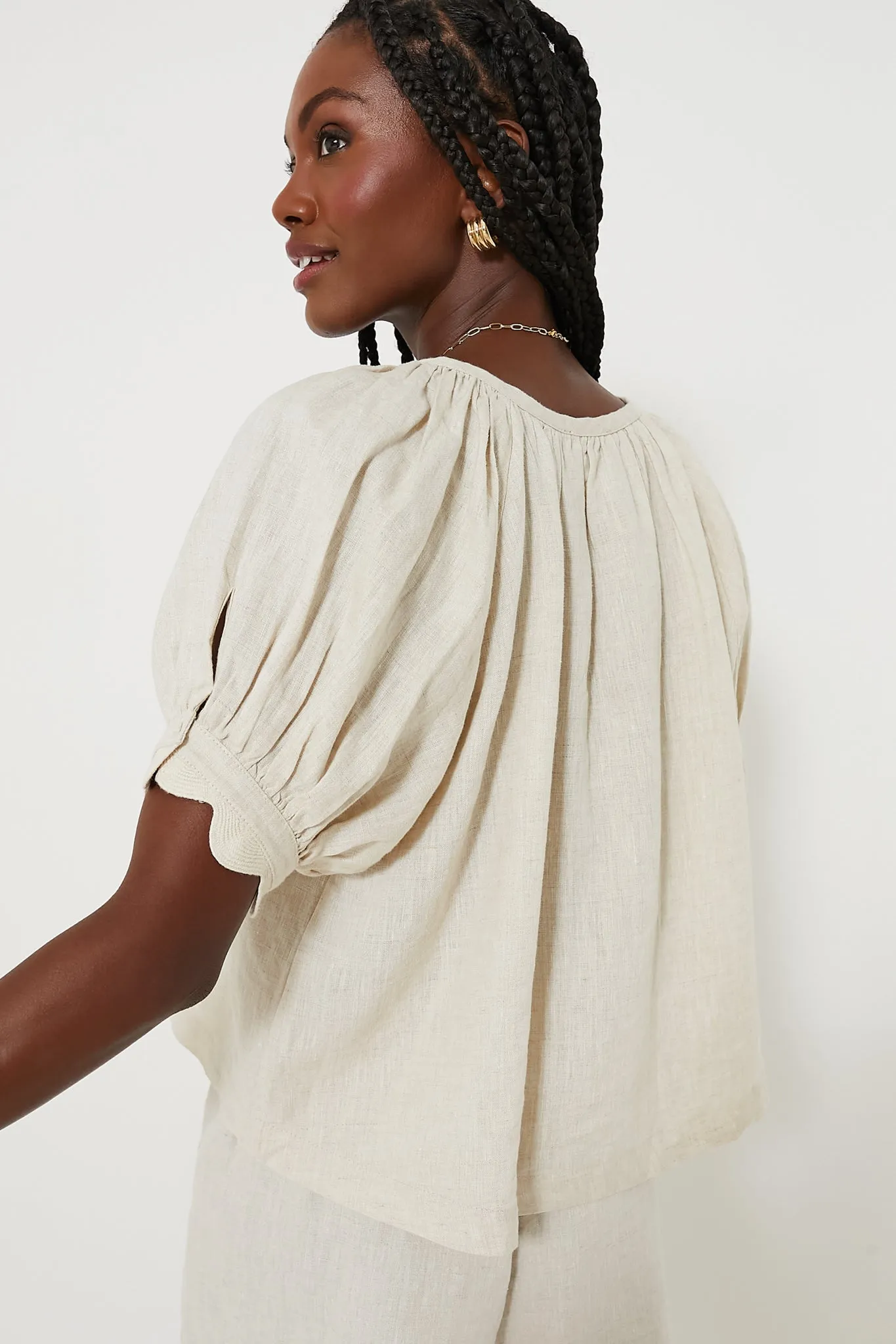 Natural Linen Tully Top sold by Tuckernuck product image thumbnail 5