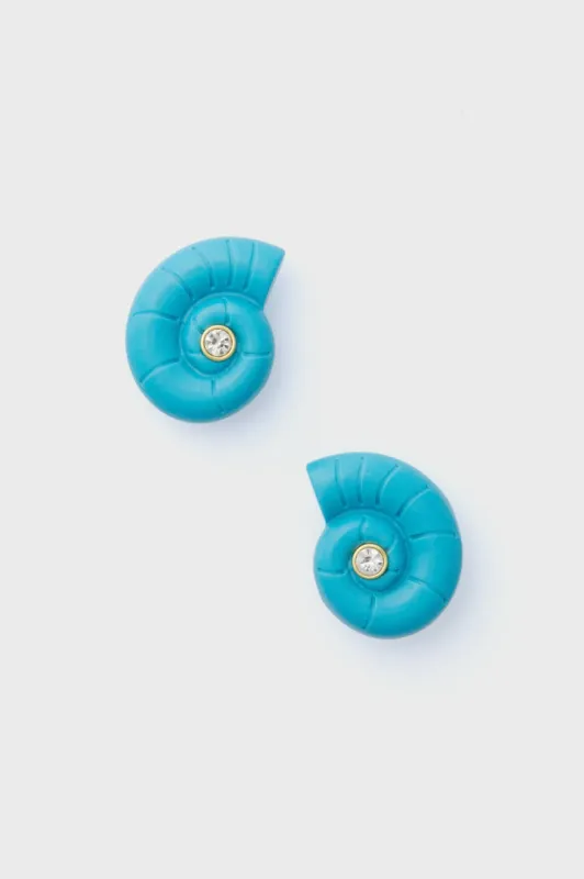 Turquoise Alice Shell Studs sold by Tuckernuck