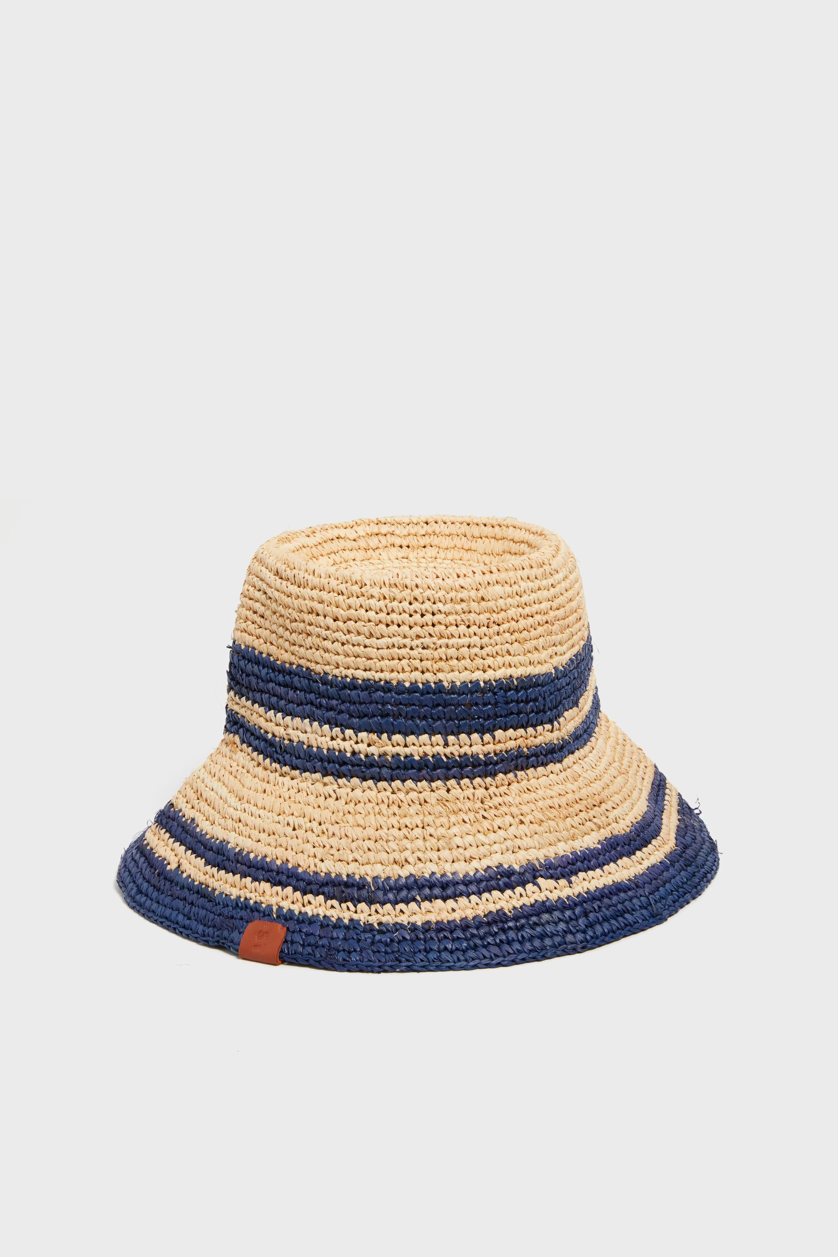 Natural and Navy Raffia Bucket Hat sold by Tuckernuck product image thumbnail 5