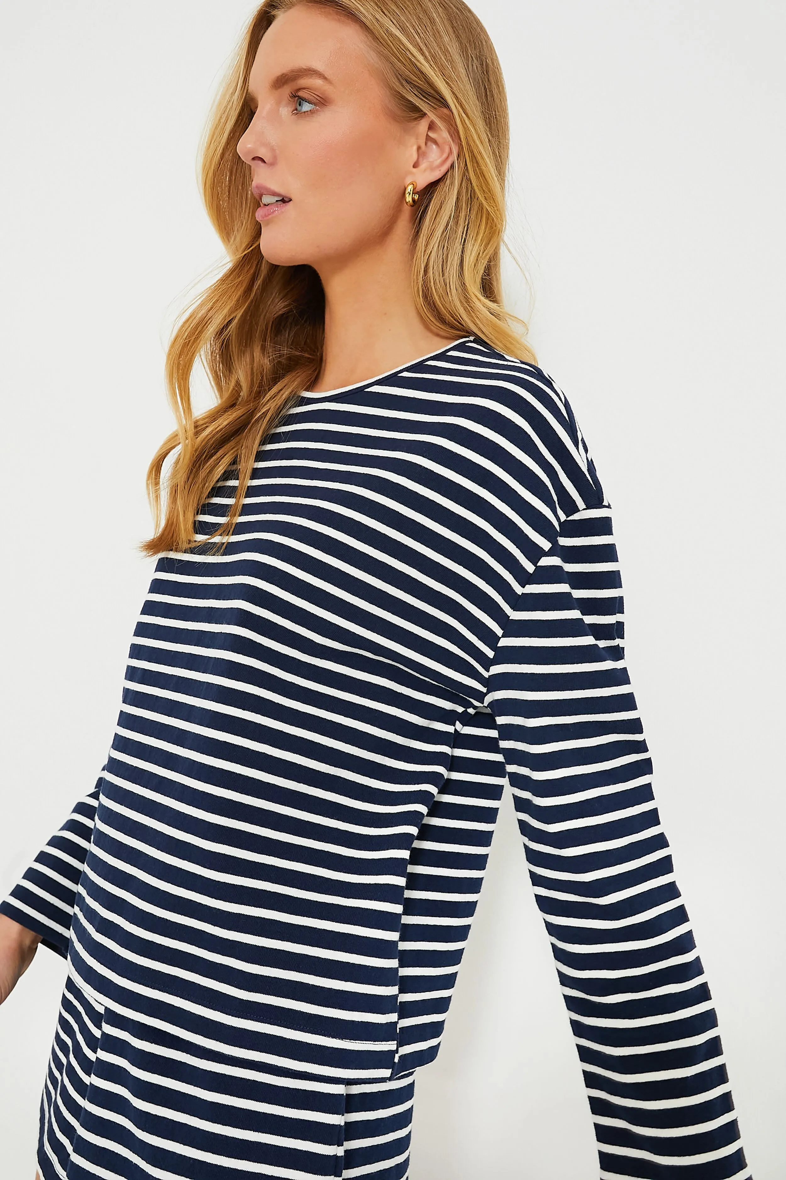 Navy Stripe Structured Knit Odelle Top sold by Tuckernuck product image thumbnail 3