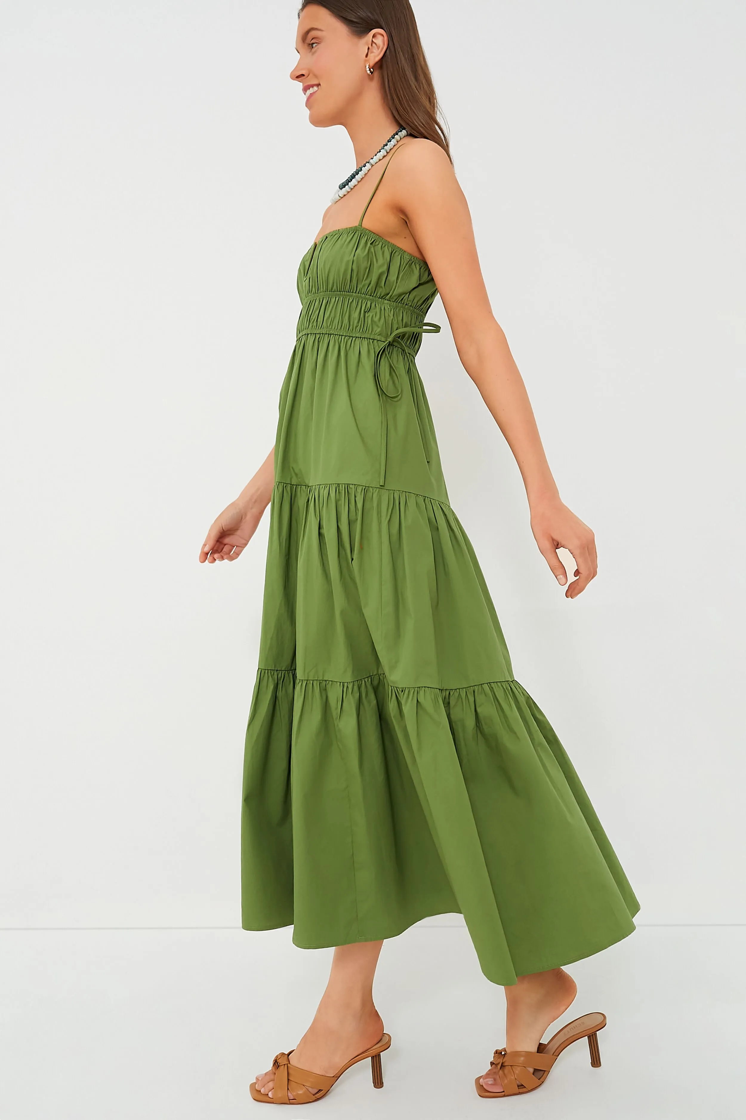 Green Ruched Maxi Dress sold by Tuckernuck product image thumbnail 3