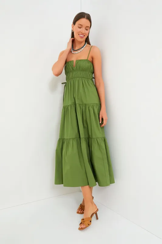 Green Ruched Maxi Dress sold by Tuckernuck