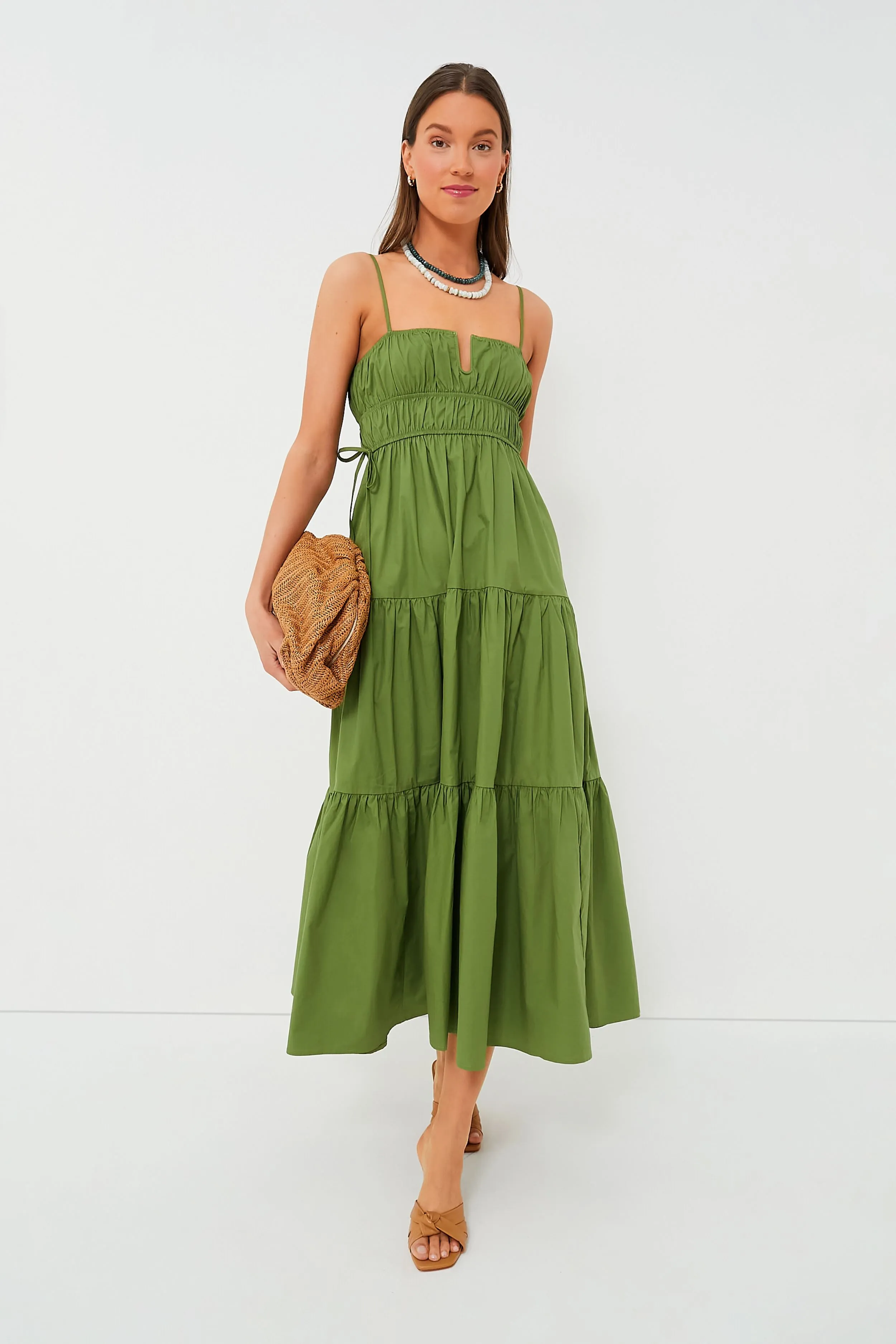 Green Ruched Maxi Dress sold by Tuckernuck product image thumbnail 2