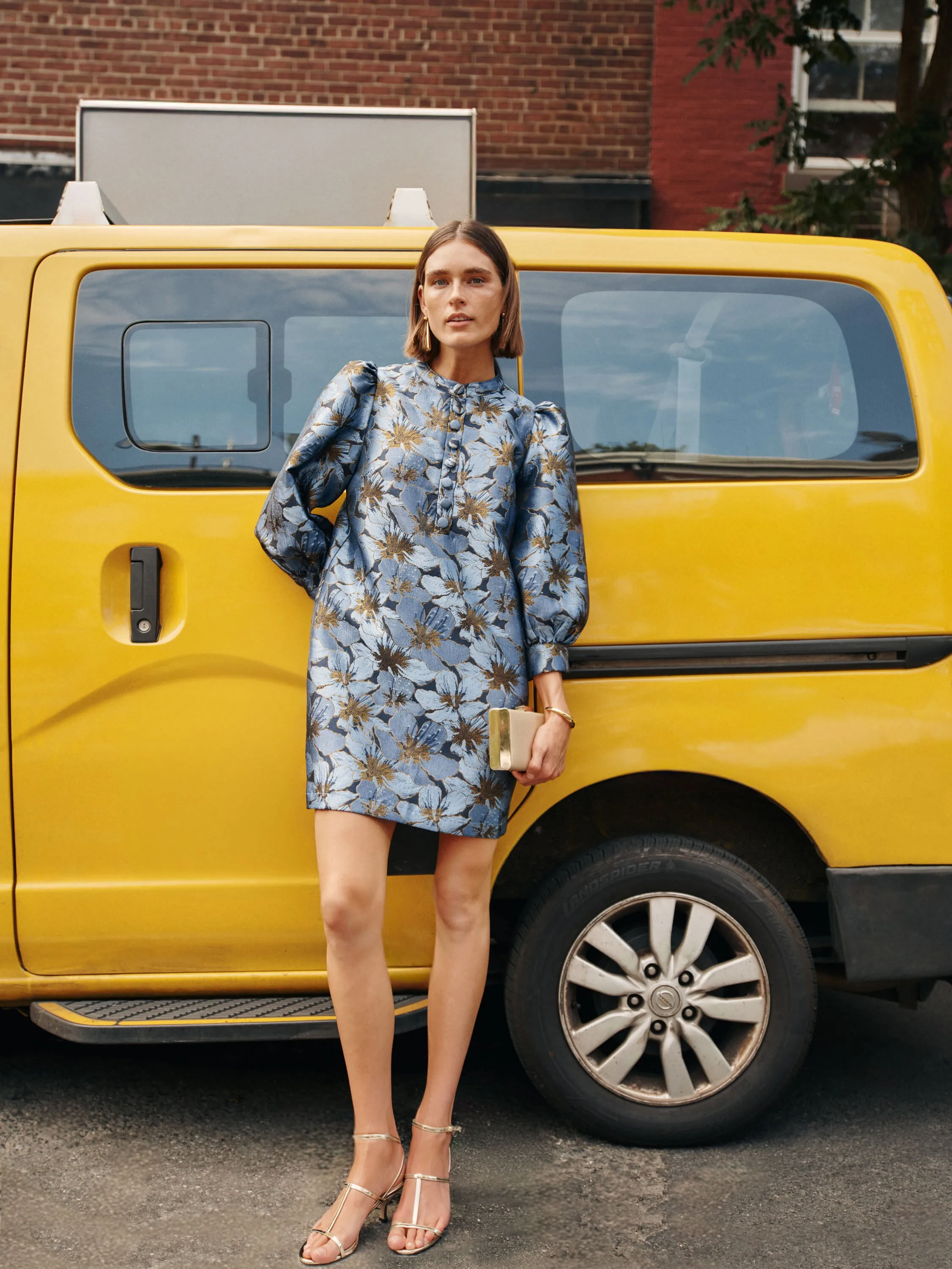 Blue Blossom Jacquard Samantha Dress sold by Tuckernuck product image thumbnail 2