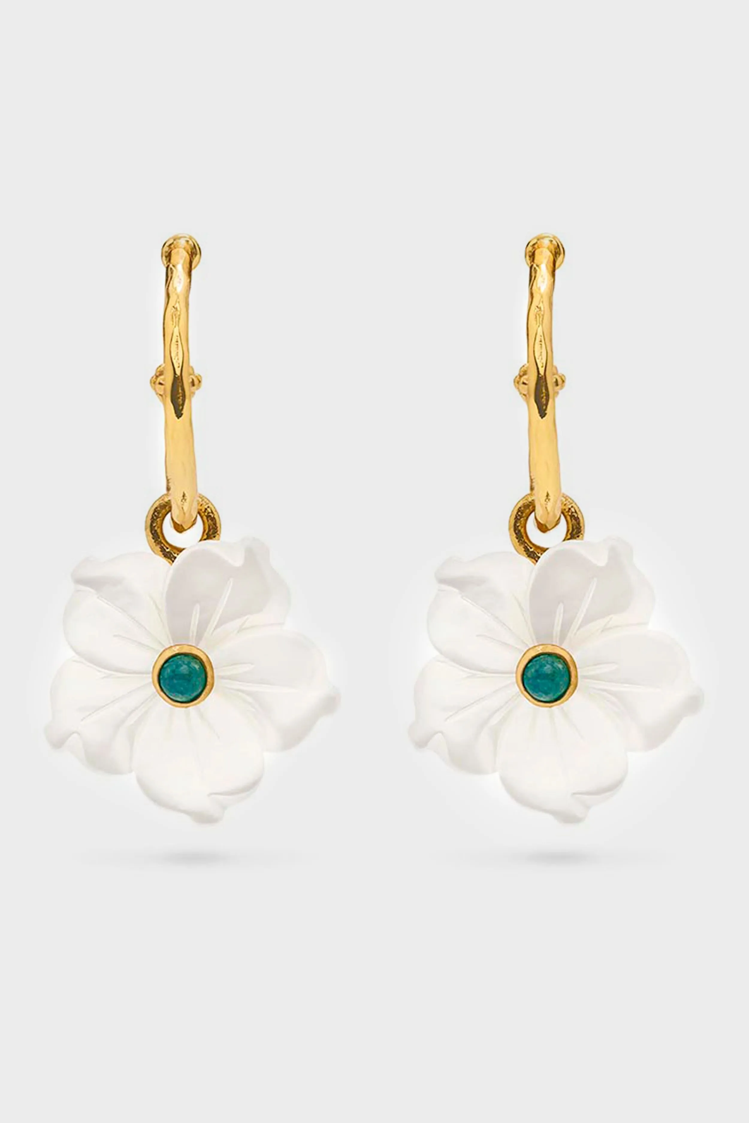 Mermaid Garden Hoop Earrings with Flower Charm sold by Tuckernuck