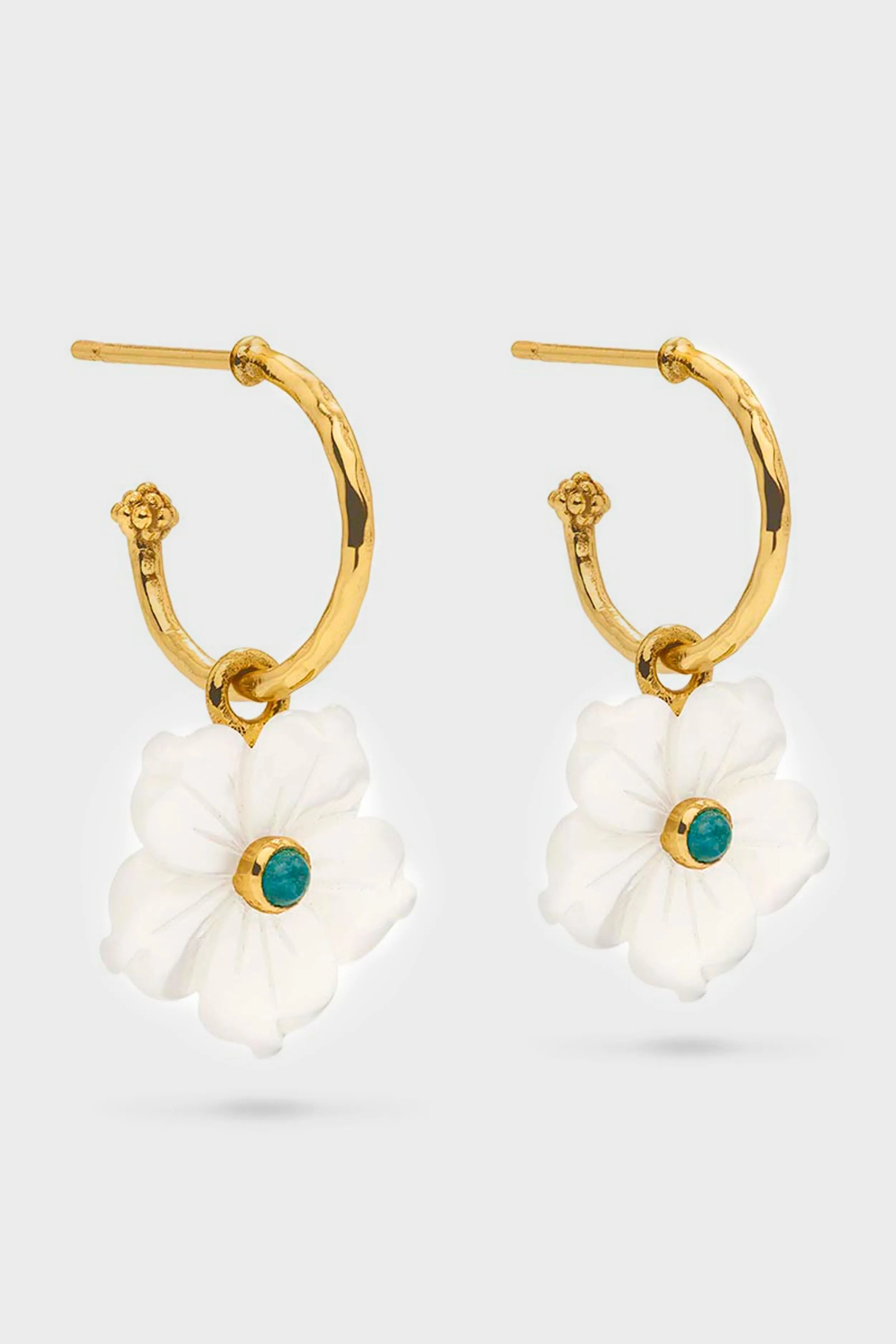 Mermaid Garden Hoop Earrings with Flower Charm sold by Tuckernuck product image thumbnail 2