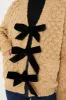 Camel Teresa Bow Tie Long Sleeve Cardigan sold by Tuckernuck