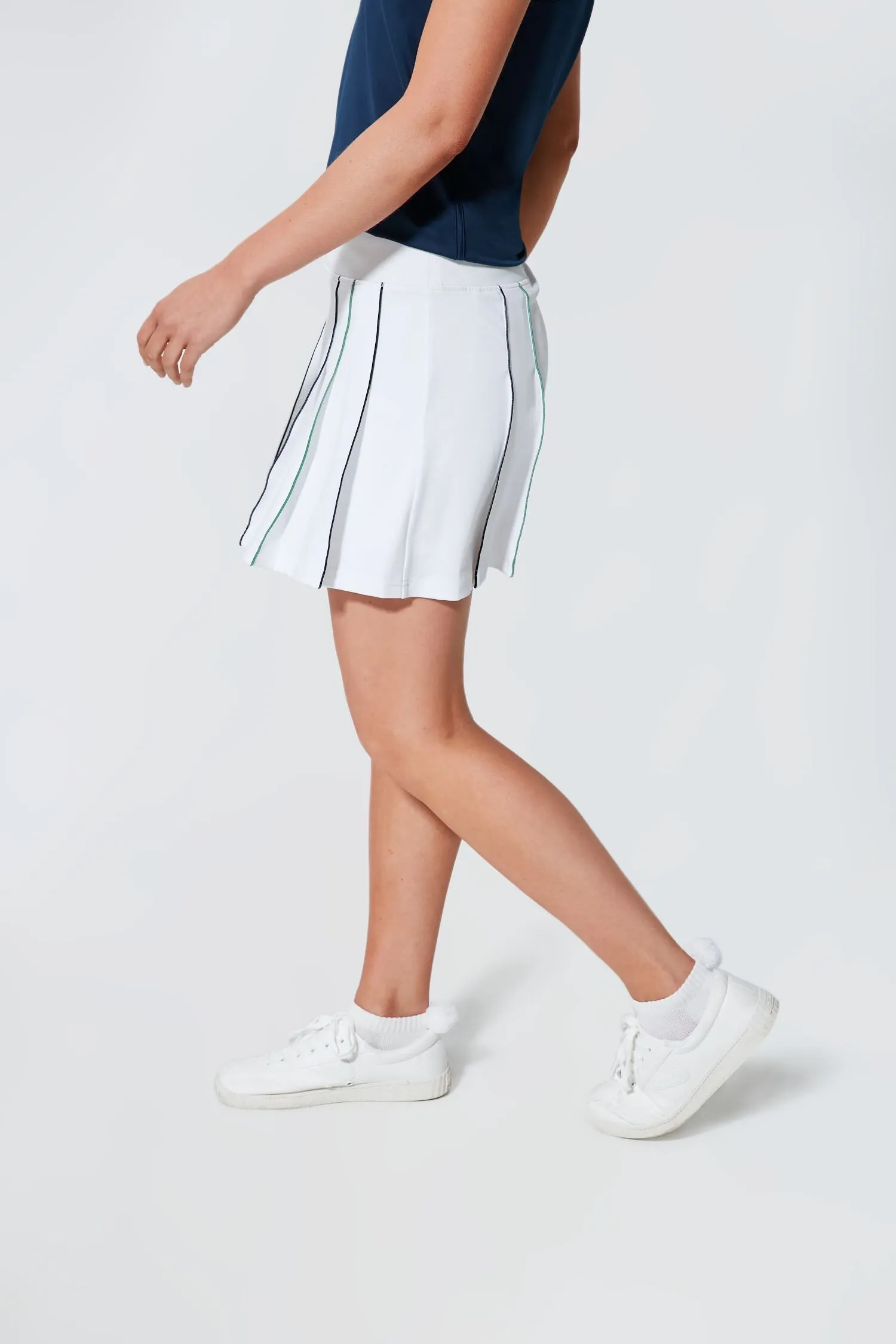 White Piped 15 Inch Lydia Tennis Skirt sold by Tuckernuck product image thumbnail 4